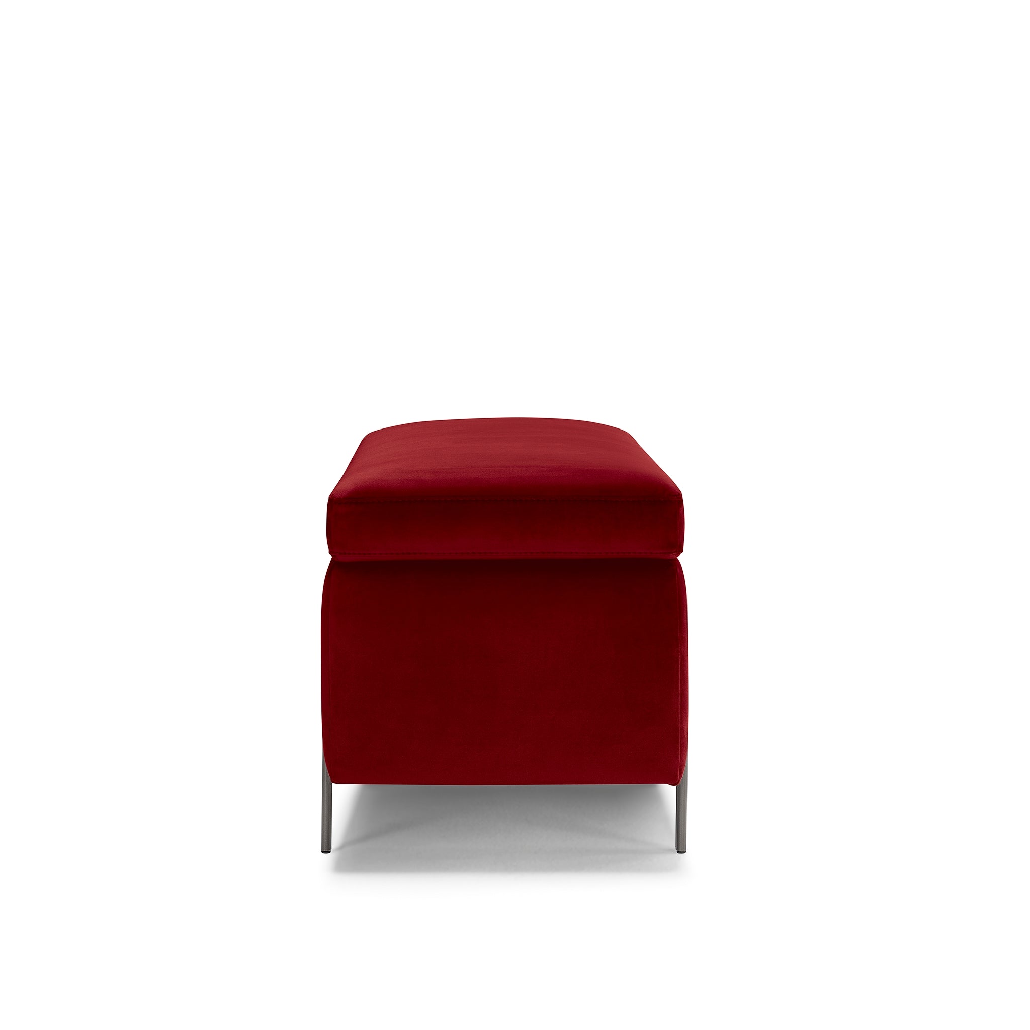 Banc SARDORELLA 110x45 cm rangement Made in Italy en velours bordeaux