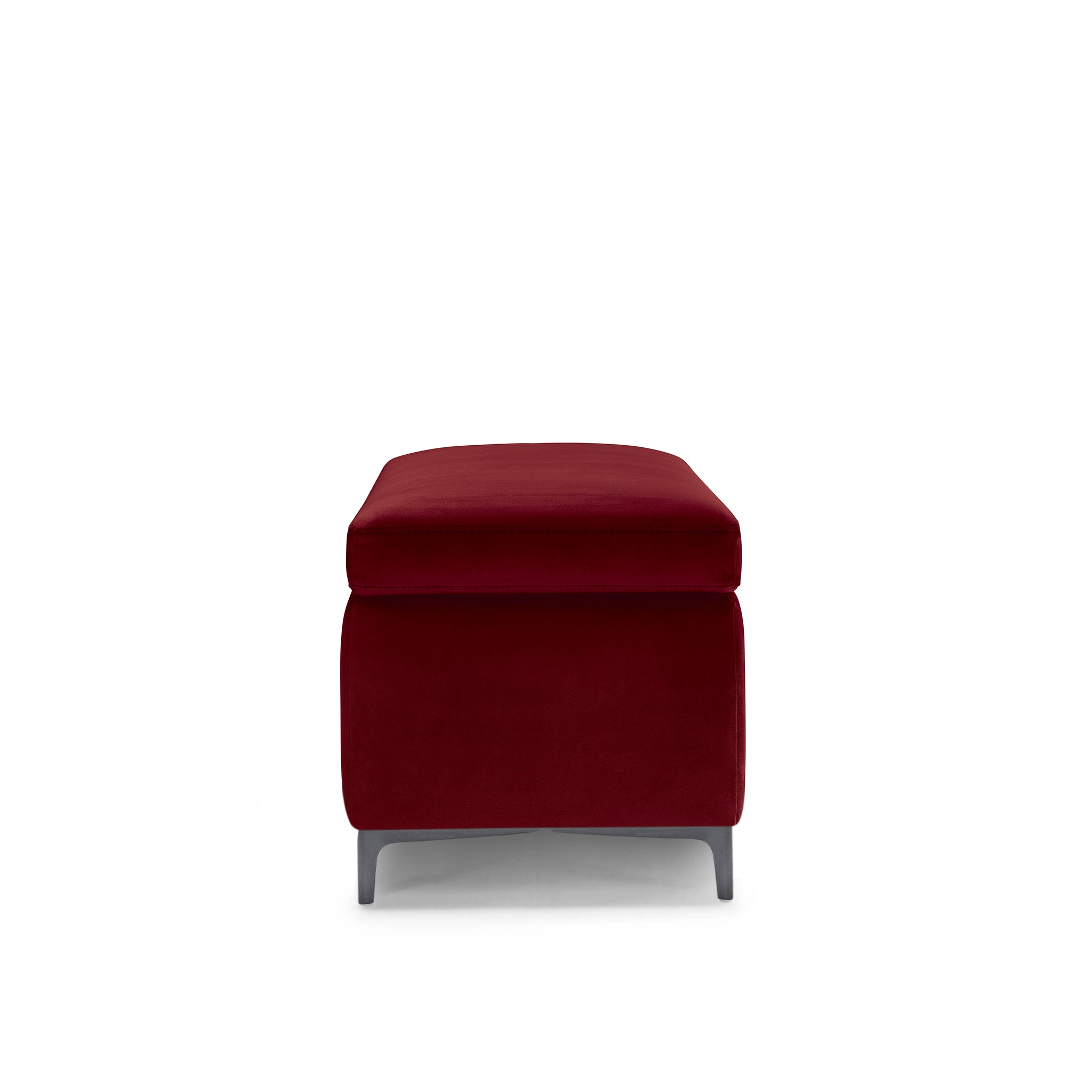 Banc AVIGLIANA 110x50 cm rangement Made in Italy en velours bordeaux
