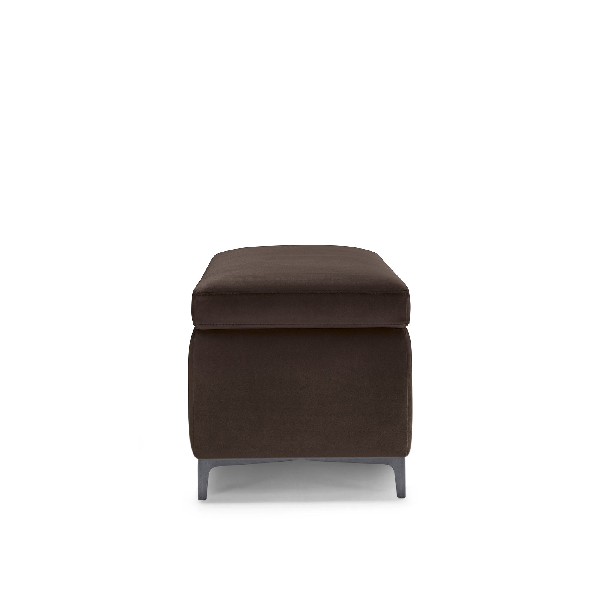 Banc AVIGLIANA 110x50 cm rangement Made in Italy en velours marron