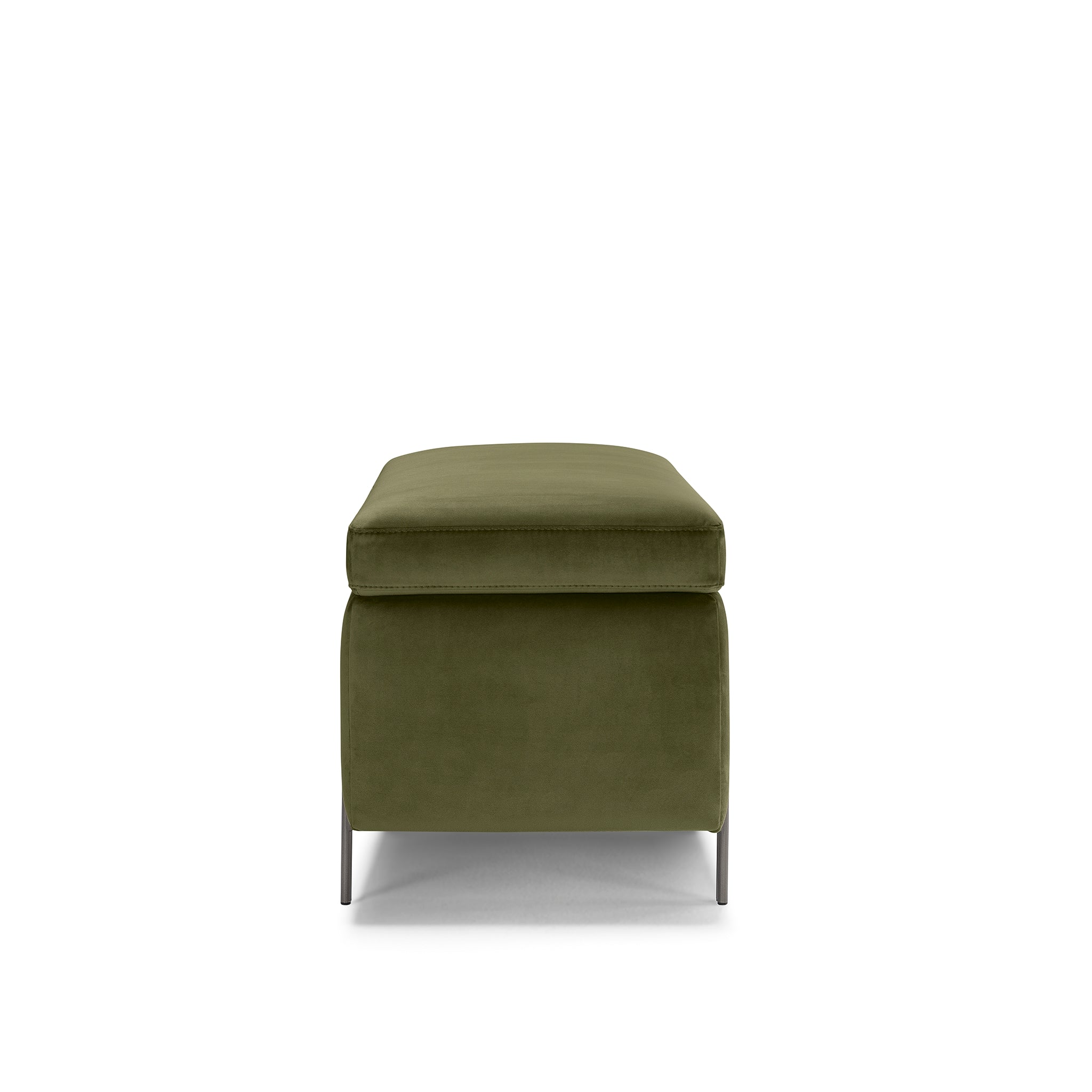 Banc SARDORELLA 110x45 cm rangement Made in Italy en velours vert