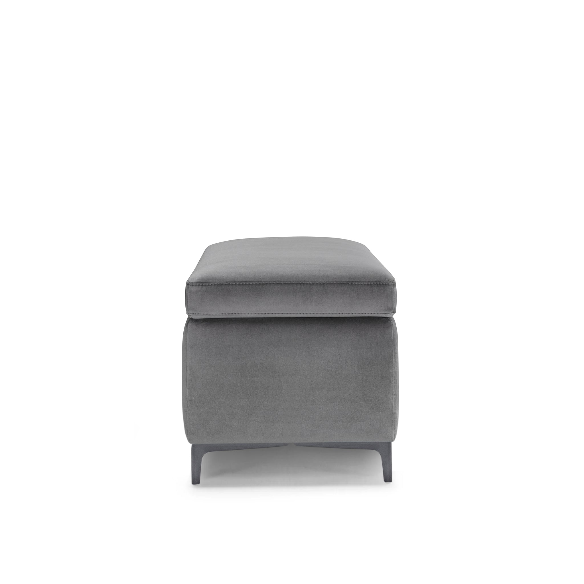 Banc AVIGLIANA 110x50 cm rangement Made in Italy en velours gris