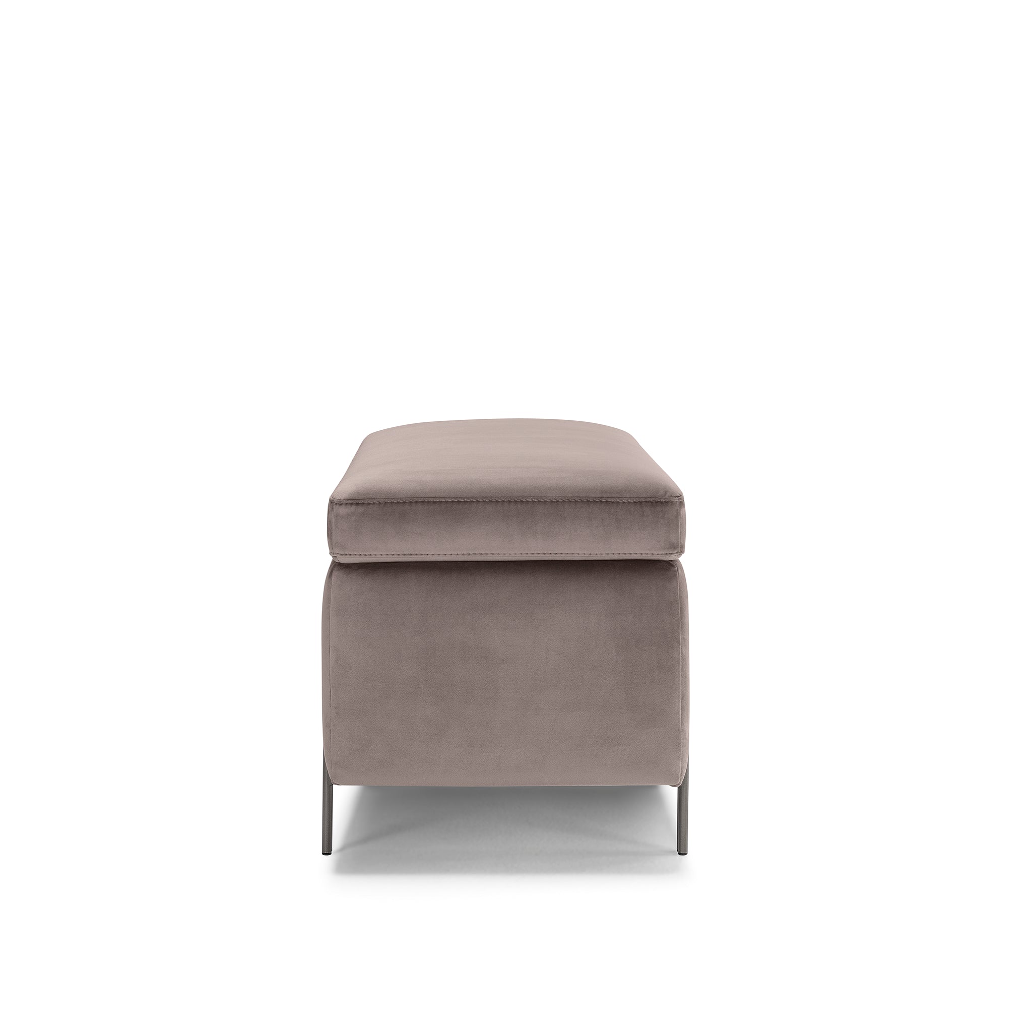 Banc SARDORELLA 110x45 cm rangement Made in Italy en velours gris tourterelle