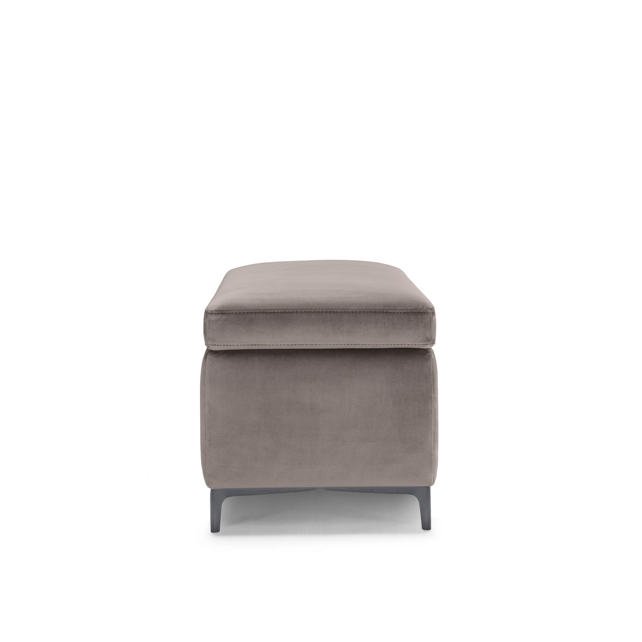 Banc AVIGLIANA 110x50 cm rangement Made in Italy en velours gris tourterelle