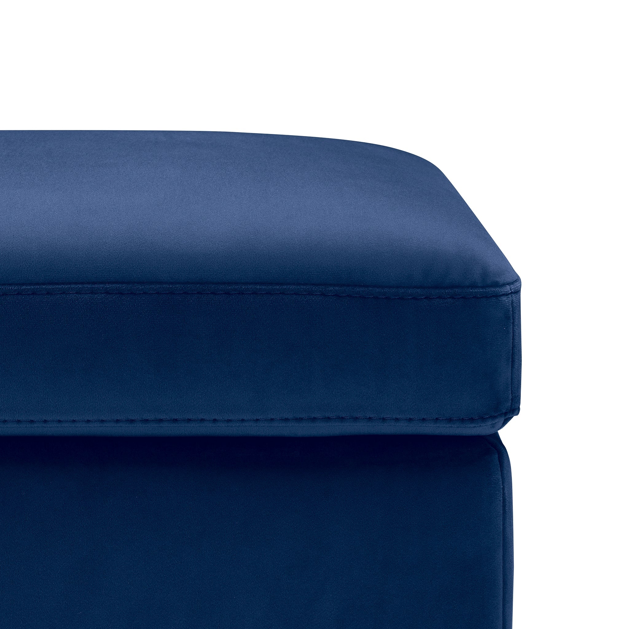 Banc SARDORELLA 110x45 cm rangement Made in Italy en velours bleu