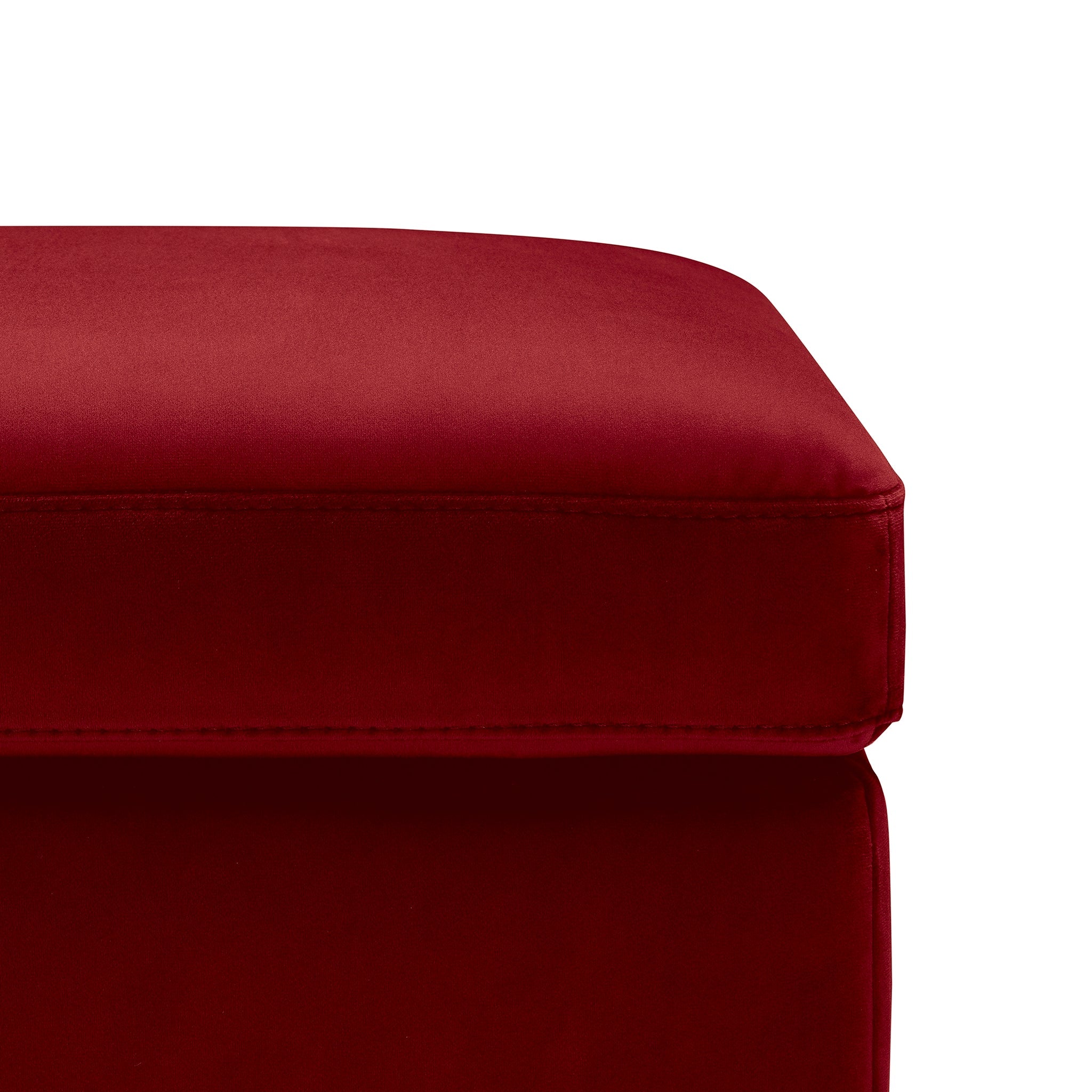 Banc SARDORELLA 110x45 cm rangement Made in Italy en velours bordeaux