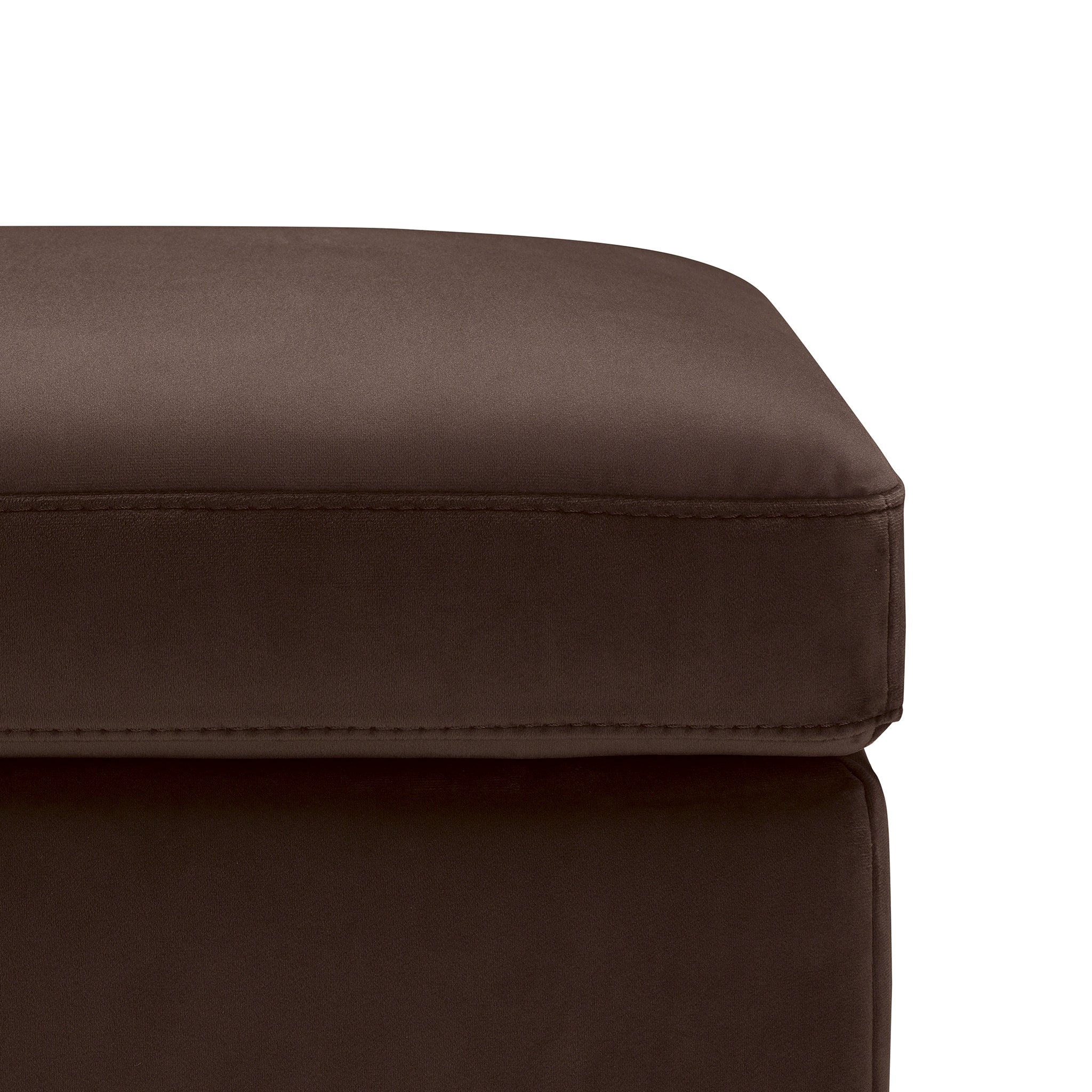 Banc SARDORELLA 110x45 cm rangement Made in Italy en velours marron