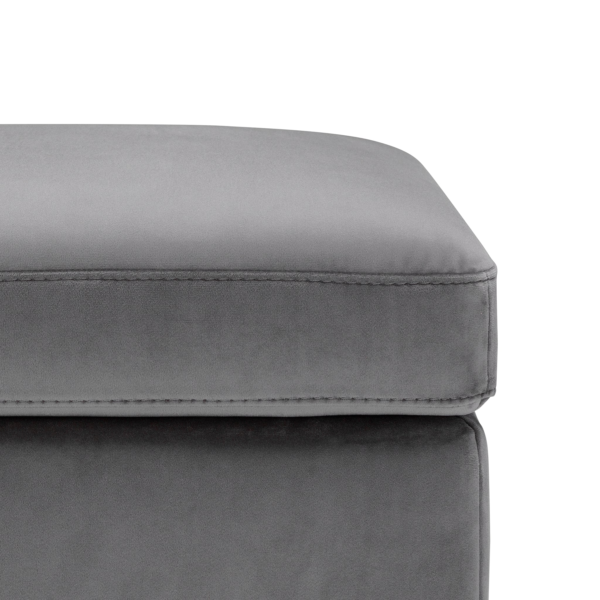 Banc SARDORELLA 110x45 cm rangement Made in Italy en velours gris