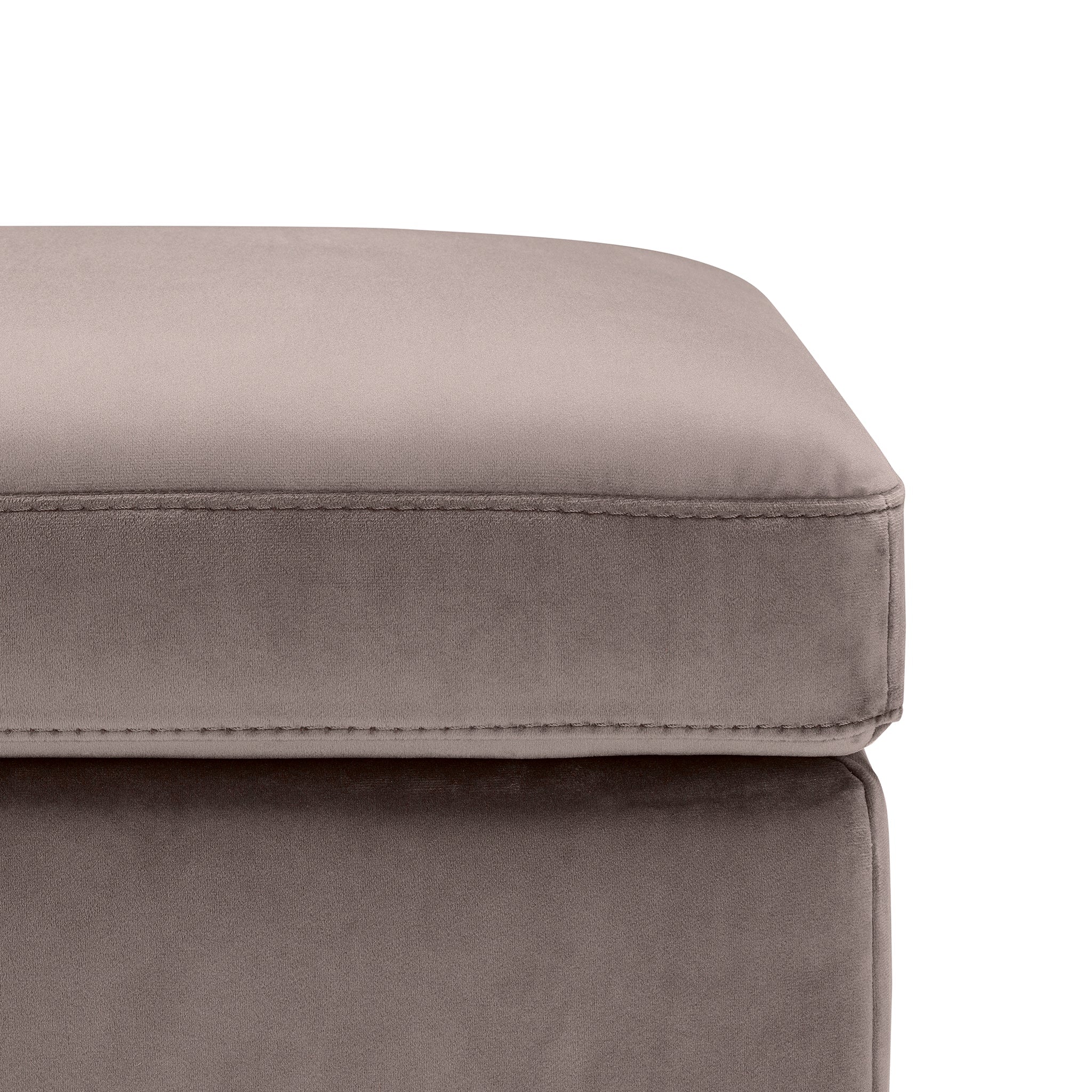 Banc rangement Made in Italy en velours gris tourterelle VIANA