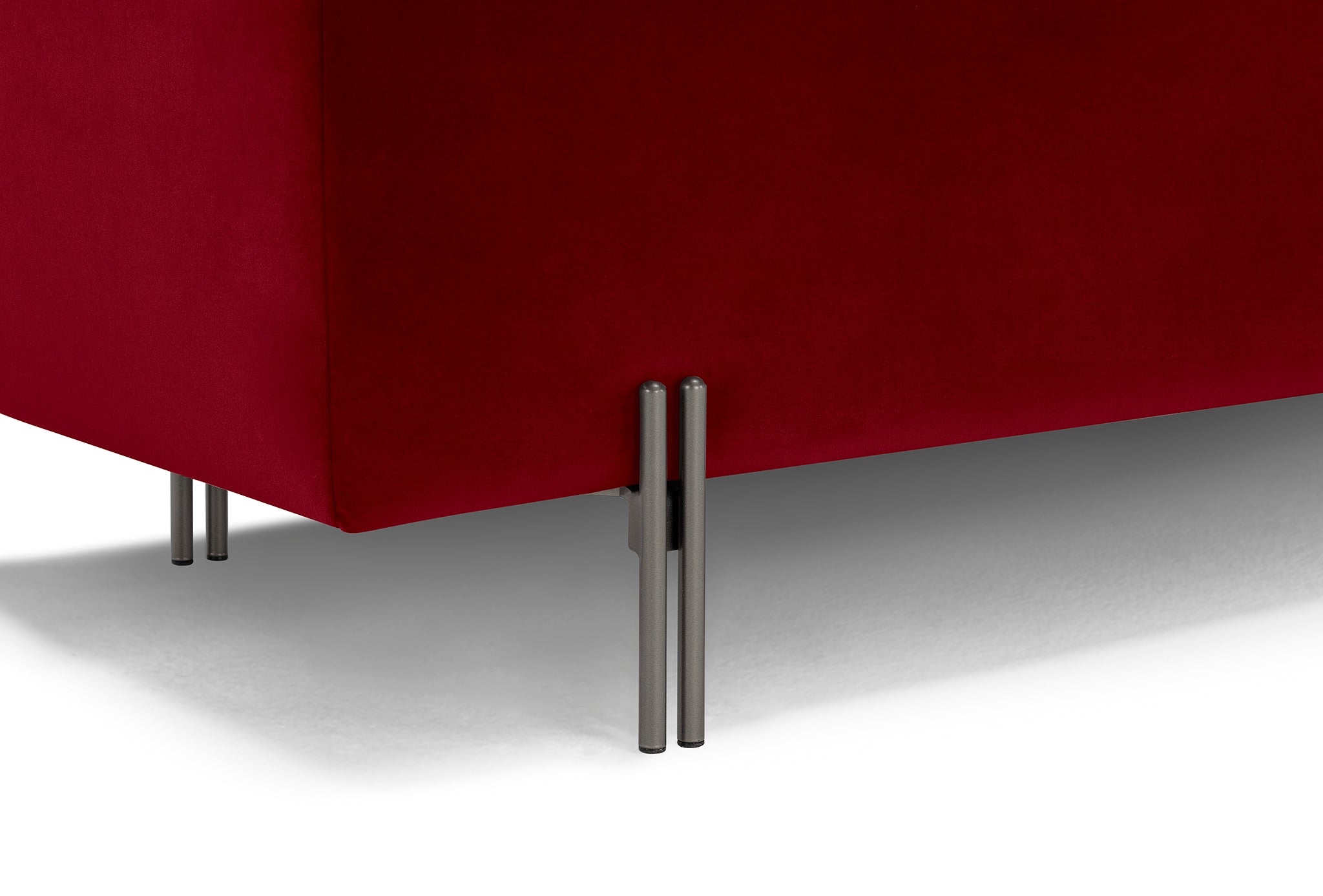 Banc SARDORELLA 110x45 cm rangement Made in Italy en velours bordeaux