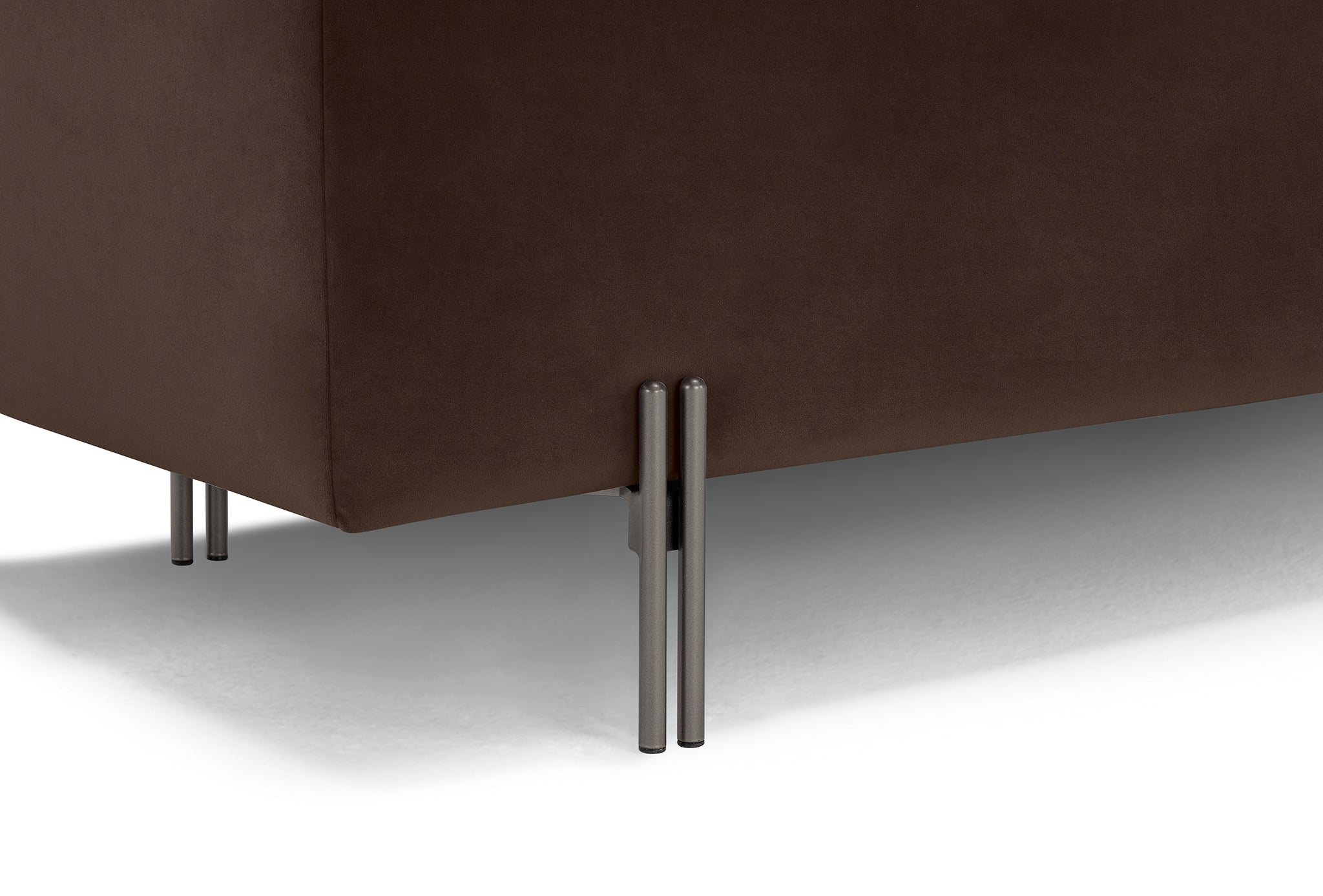 Banc CARAMAGNA 110x45 cm rangement Made in Italy matelassé en velours marron