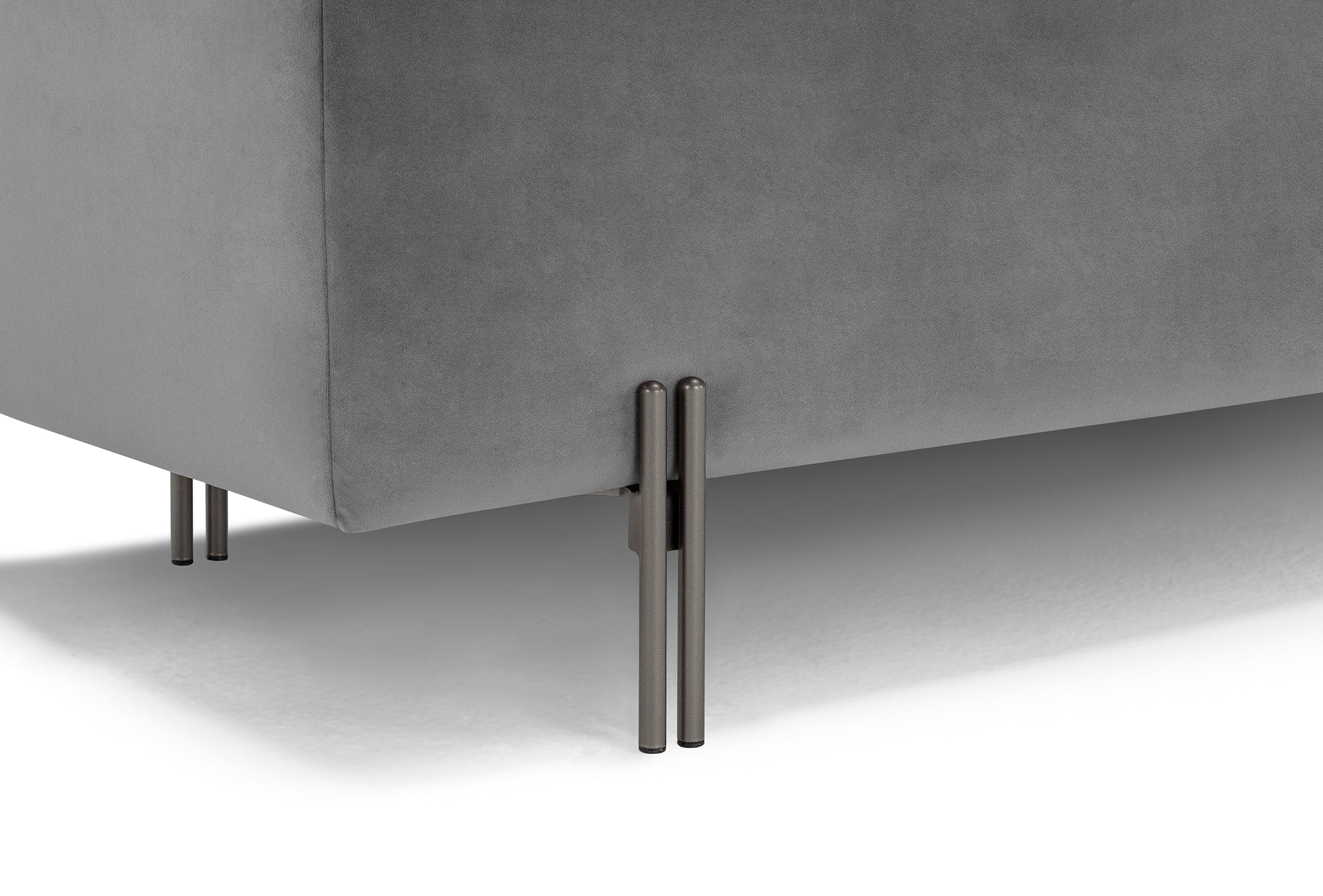 Banc CARAMAGNA 110x45 cm rangement Made in Italy matelassé en velours gris