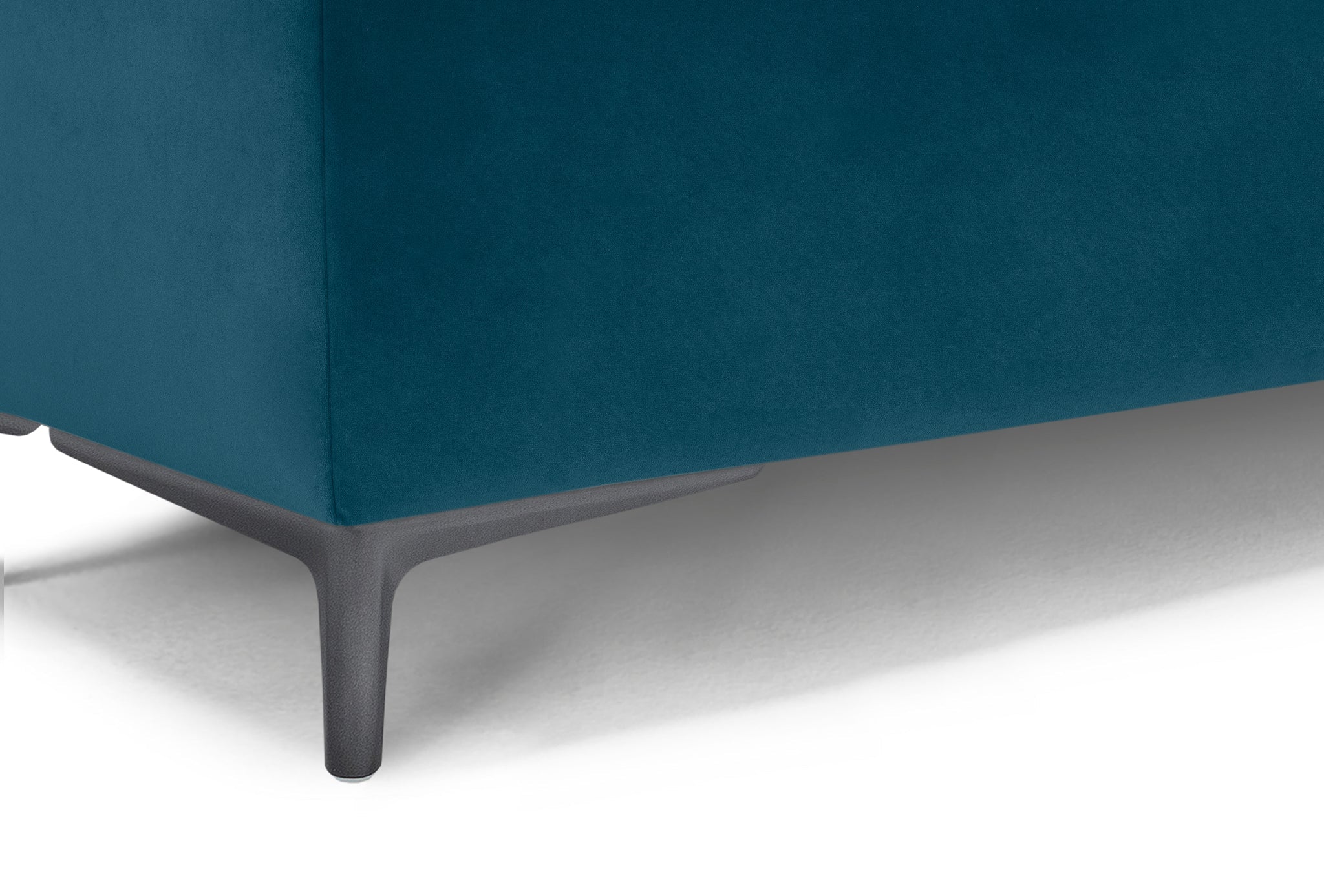 Banc CORBARA 110x50 cm rangement Made in Italy matelassé en velours pétrole