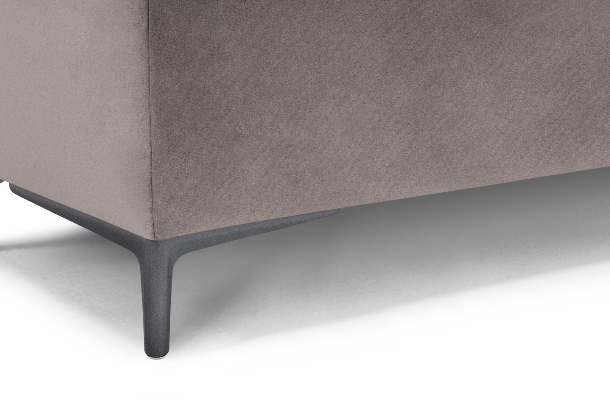 Banc CORBARA 110x50 cm rangement Made in Italy matelassé en velours gris tourterelle