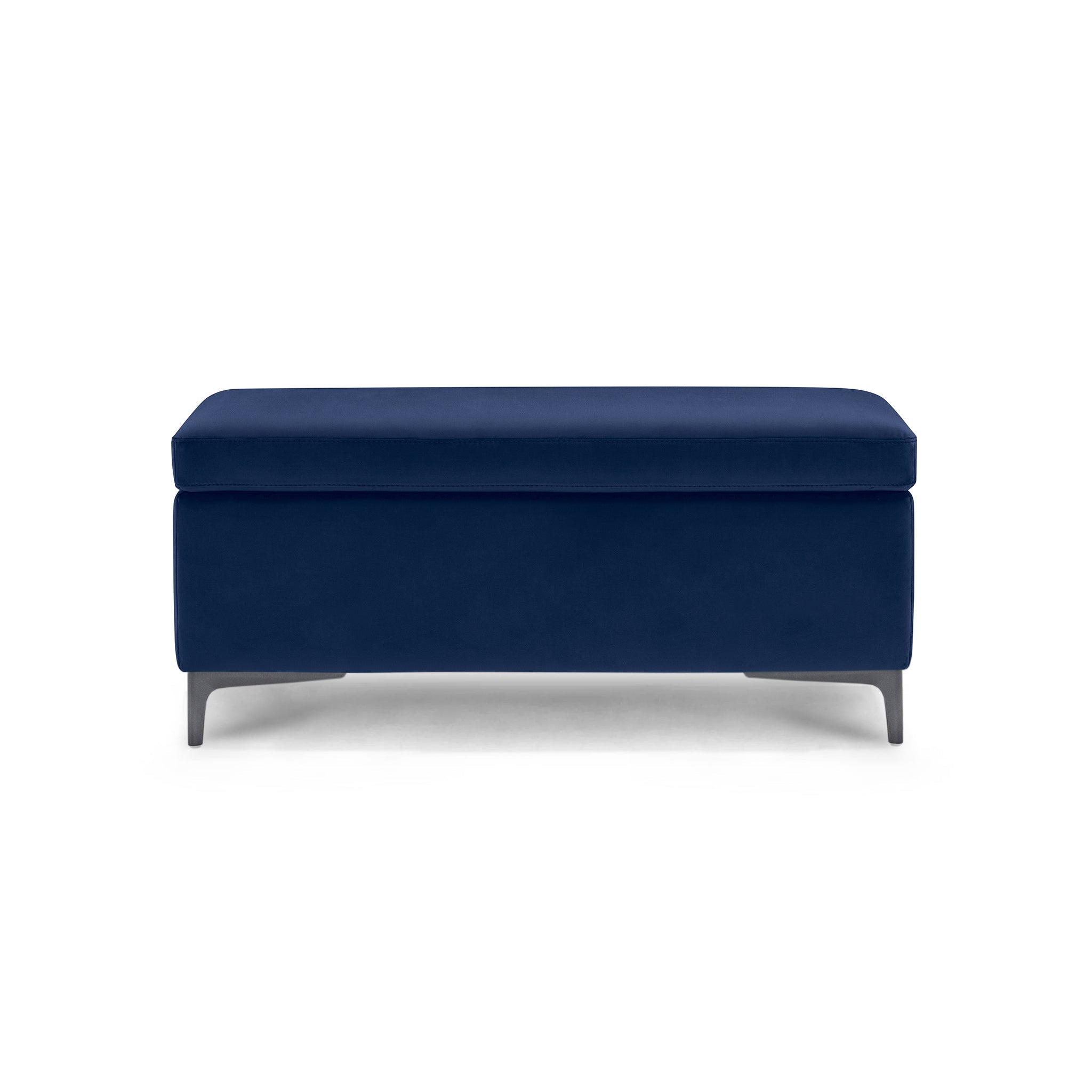Banc AVIGLIANA 110x50 cm rangement Made in Italy en velours bleu