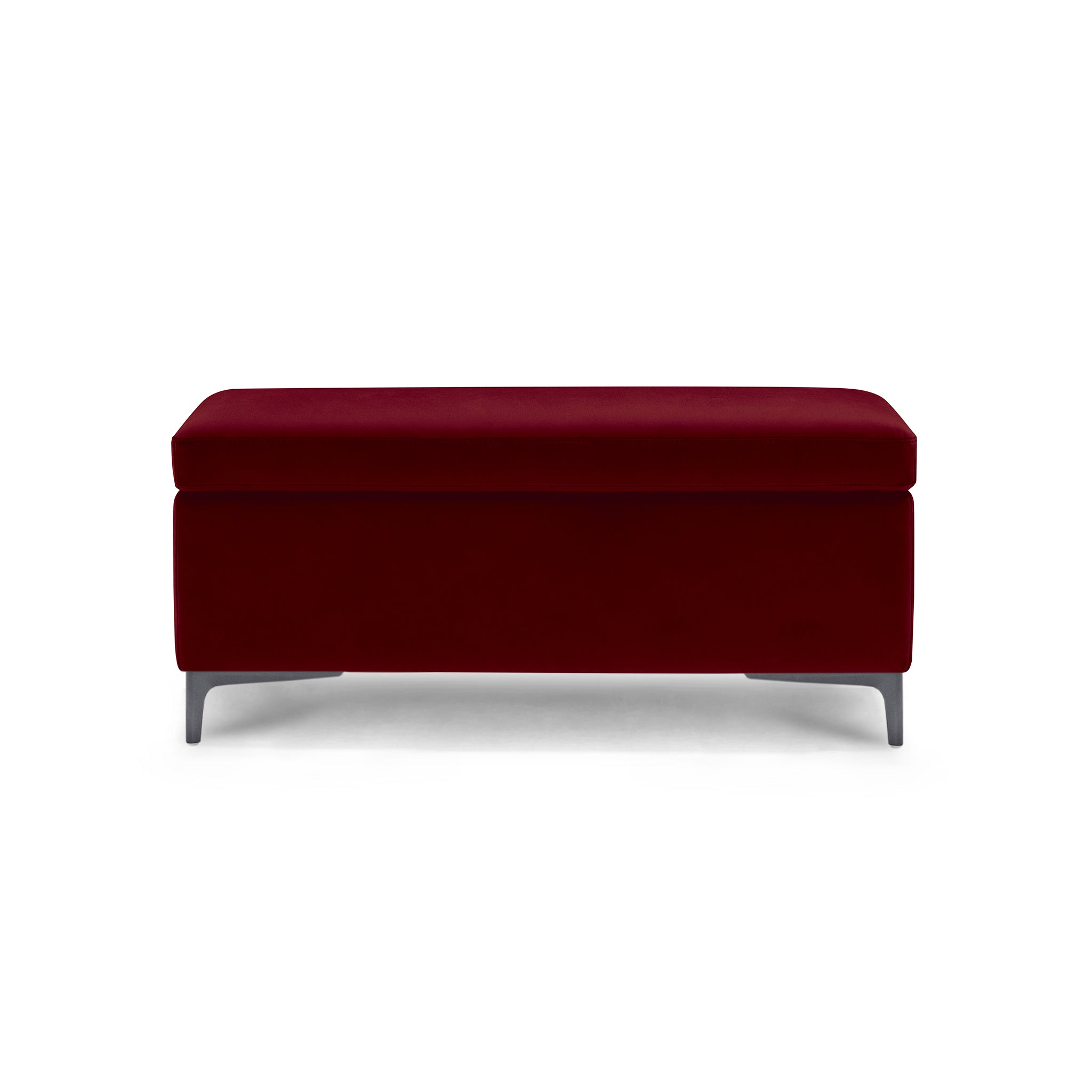 Banc AVIGLIANA 110x50 cm rangement Made in Italy en velours bordeaux