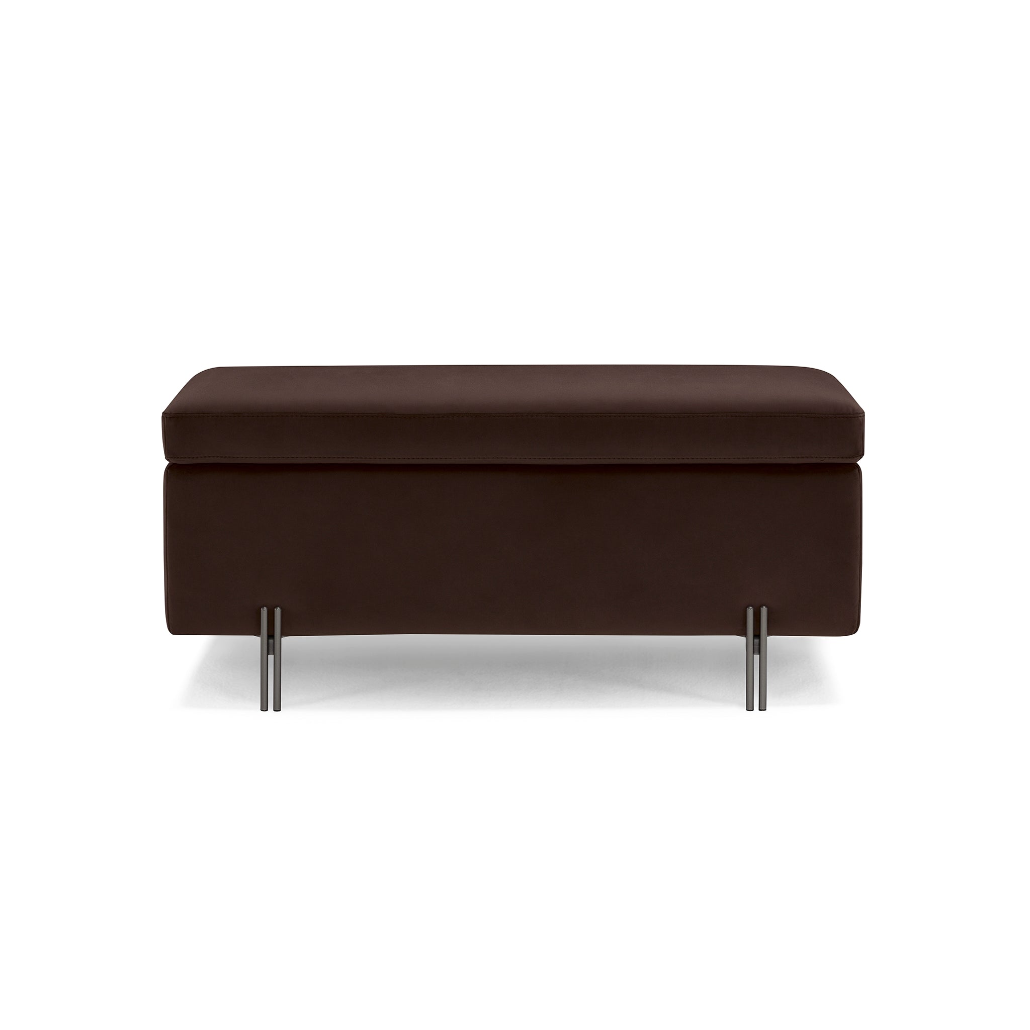 Banc SARDORELLA 110x45 cm rangement Made in Italy en velours marron