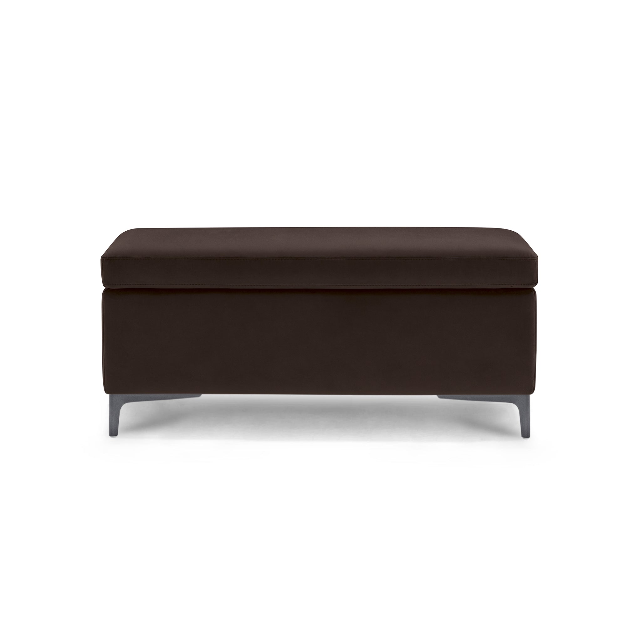 Banc AVIGLIANA 110x50 cm rangement Made in Italy en velours marron