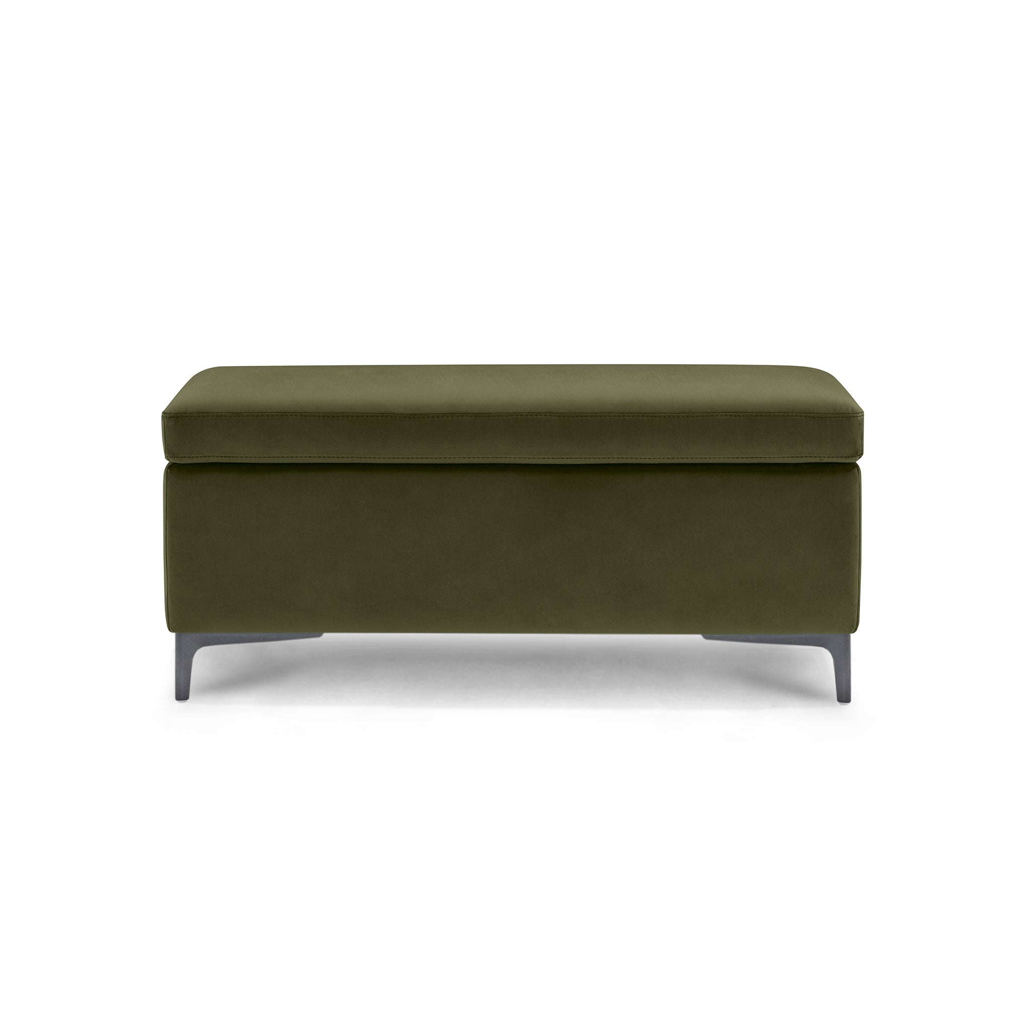 Banc AVIGLIANA 110x50 cm rangement Made in Italy en velours vert