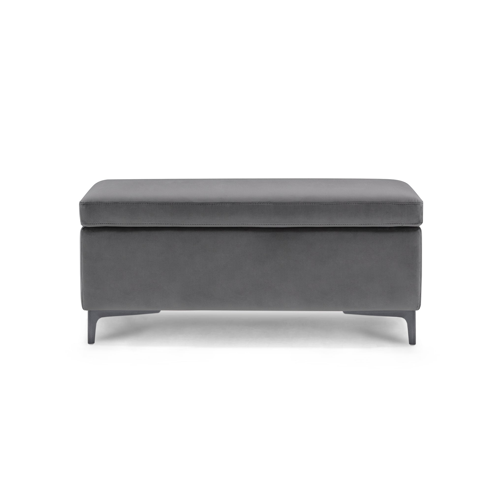 Banc AVIGLIANA 110x50 cm rangement Made in Italy en velours gris