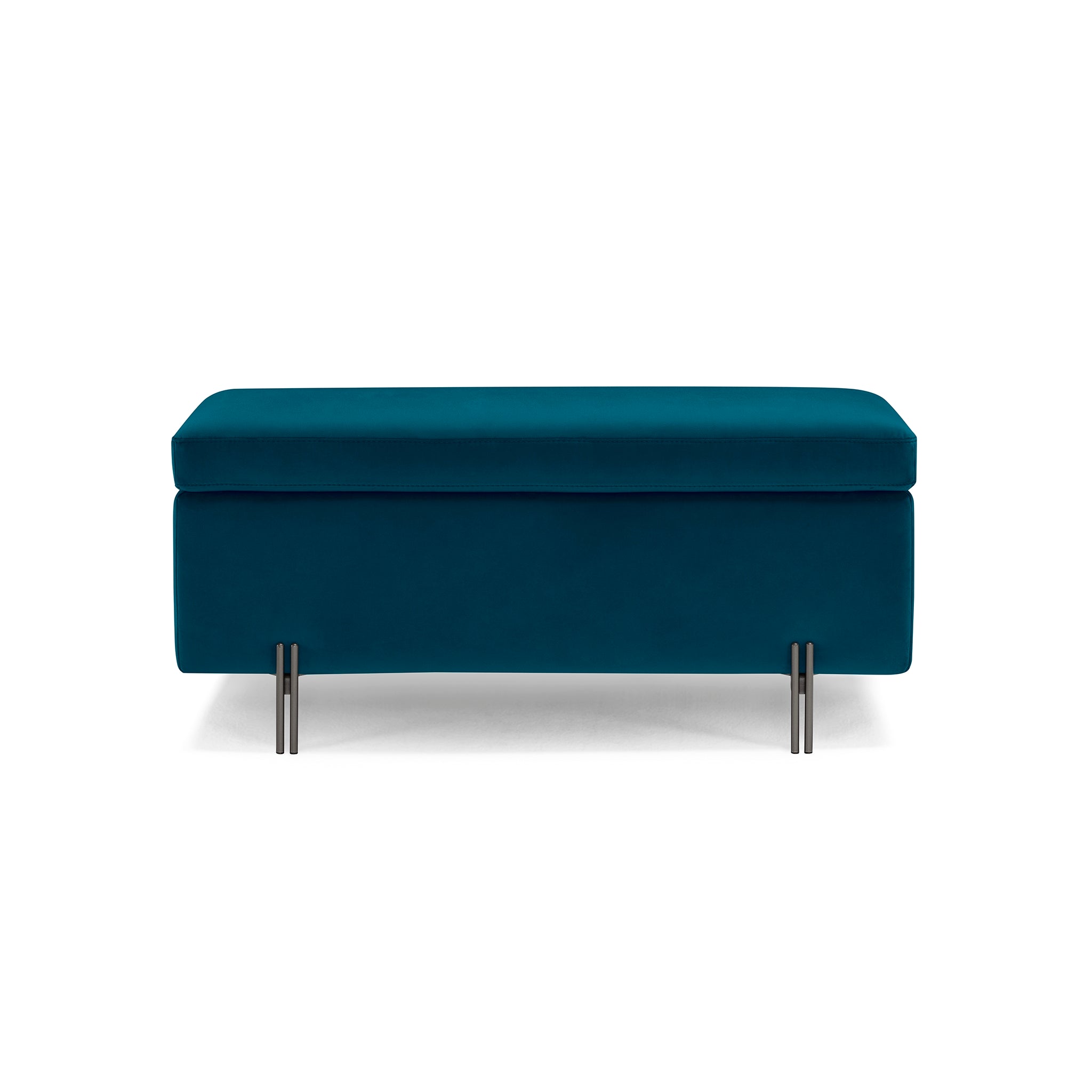 Banc SARDORELLA 110x45 cm rangement Made in Italy en velours pétrole