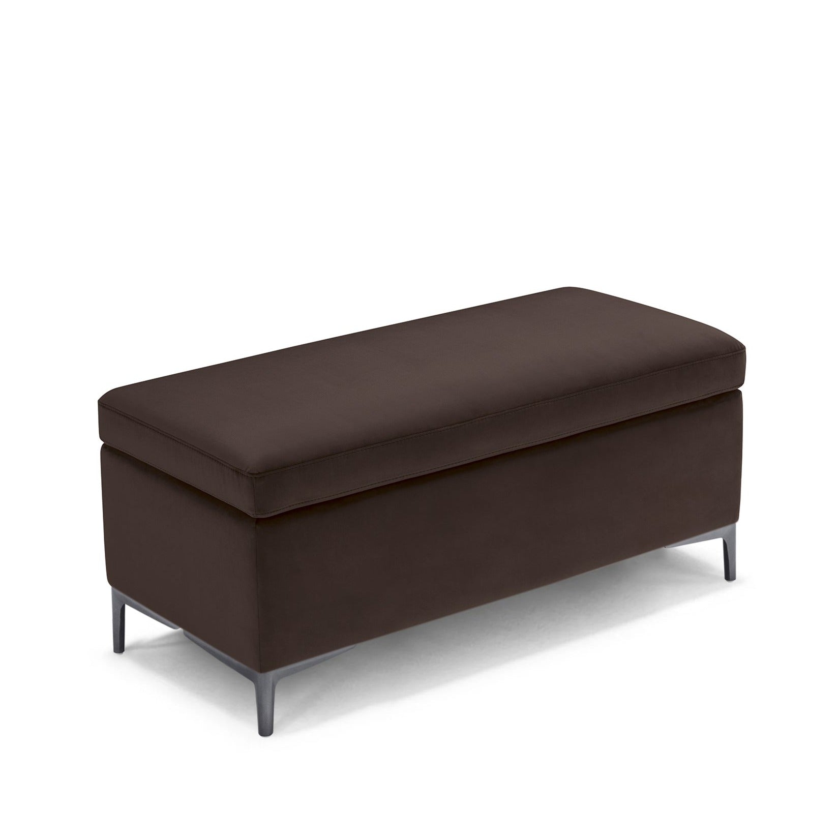 Banc AVIGLIANA 110x50 cm rangement Made in Italy en velours marron