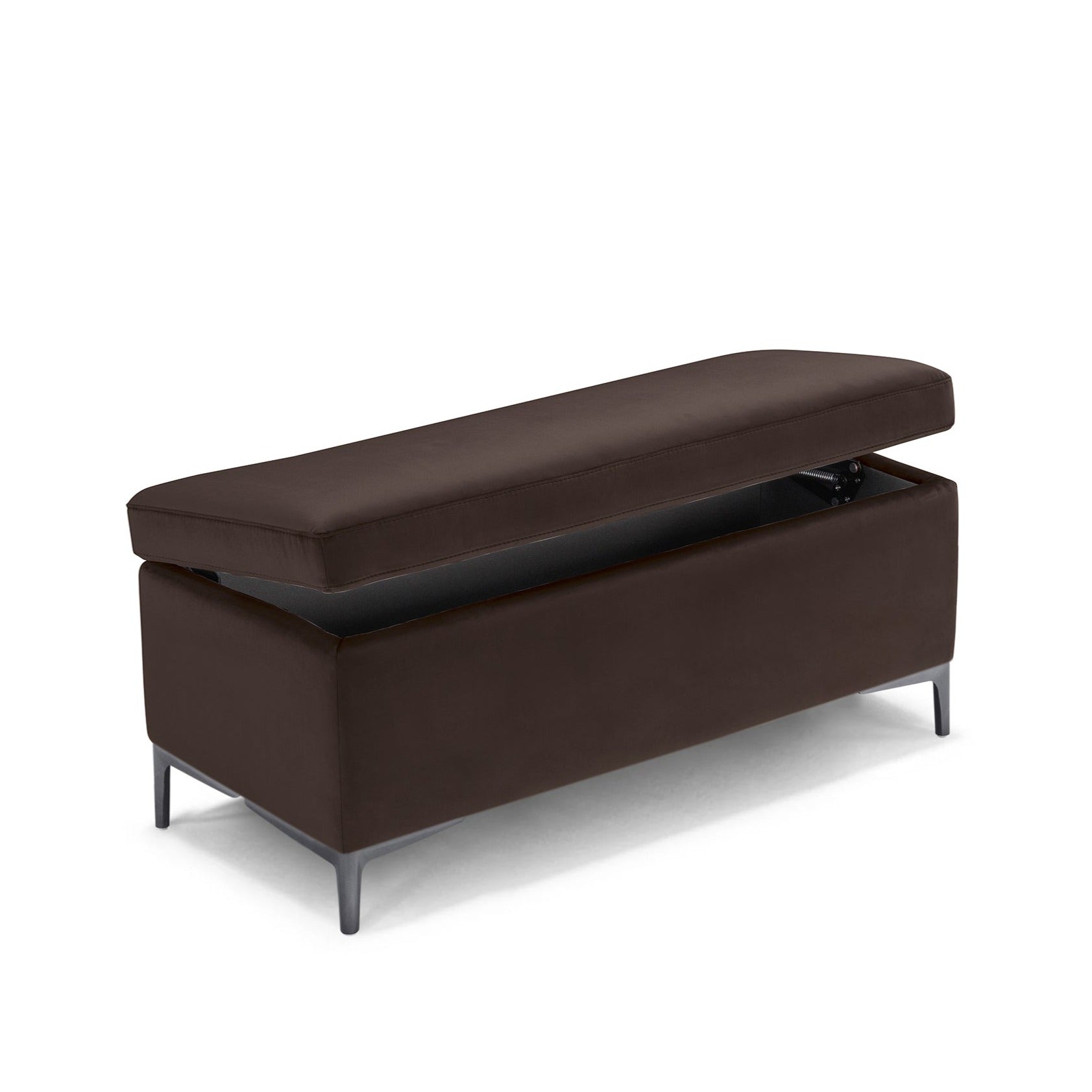 Banc AVIGLIANA 110x50 cm rangement Made in Italy en velours marron