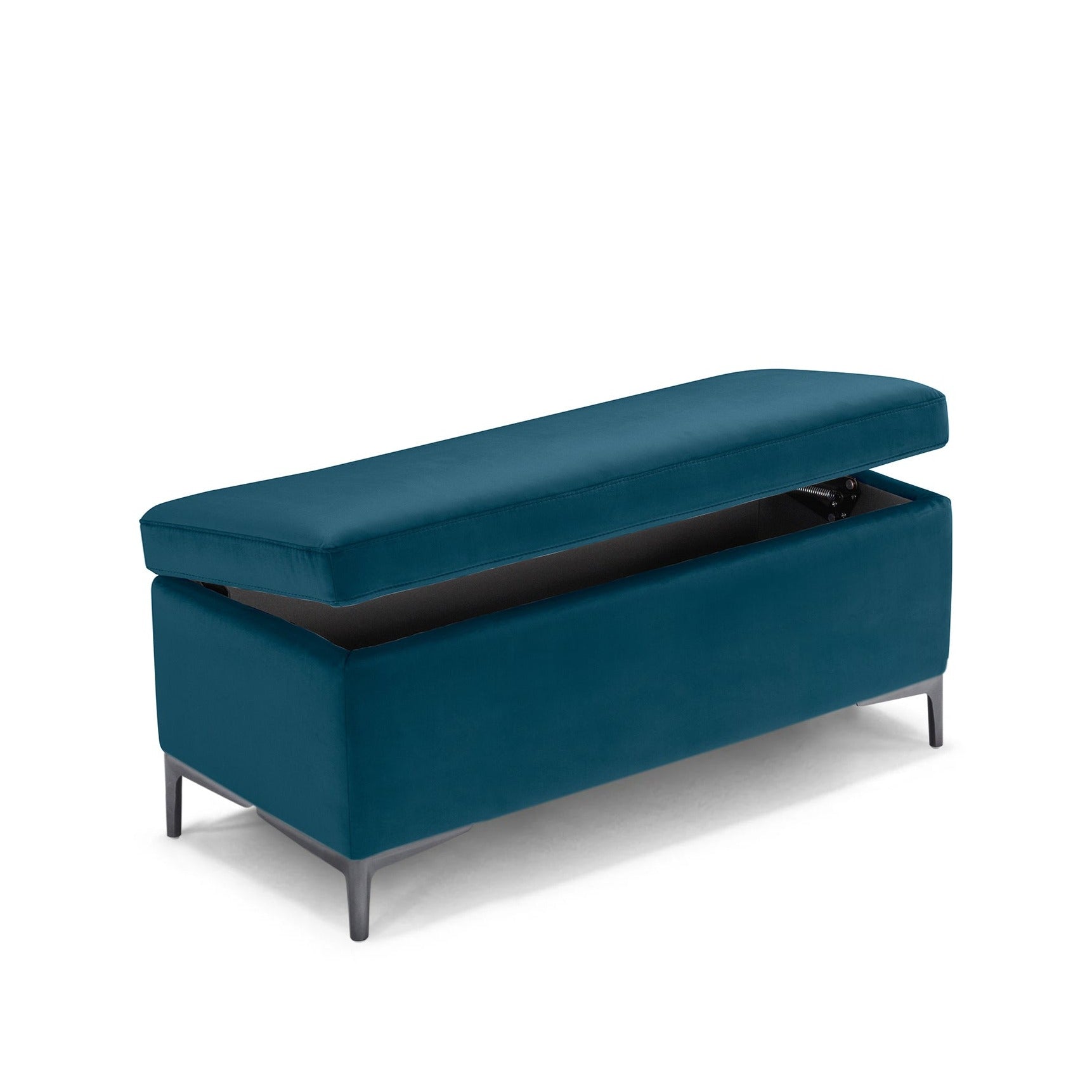 Banc AVIGLIANA 110x50 cm rangement Made in Italy en velours pétrole