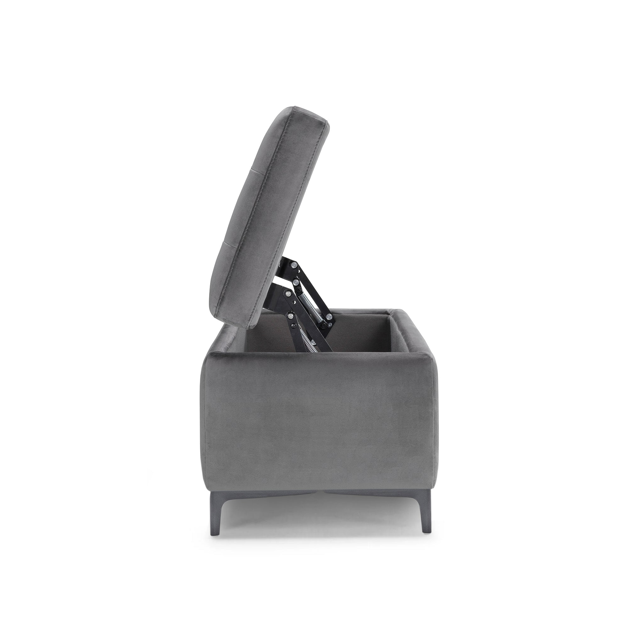 Banc CORBARA 110x50 cm rangement Made in Italy matelassé en velours gris