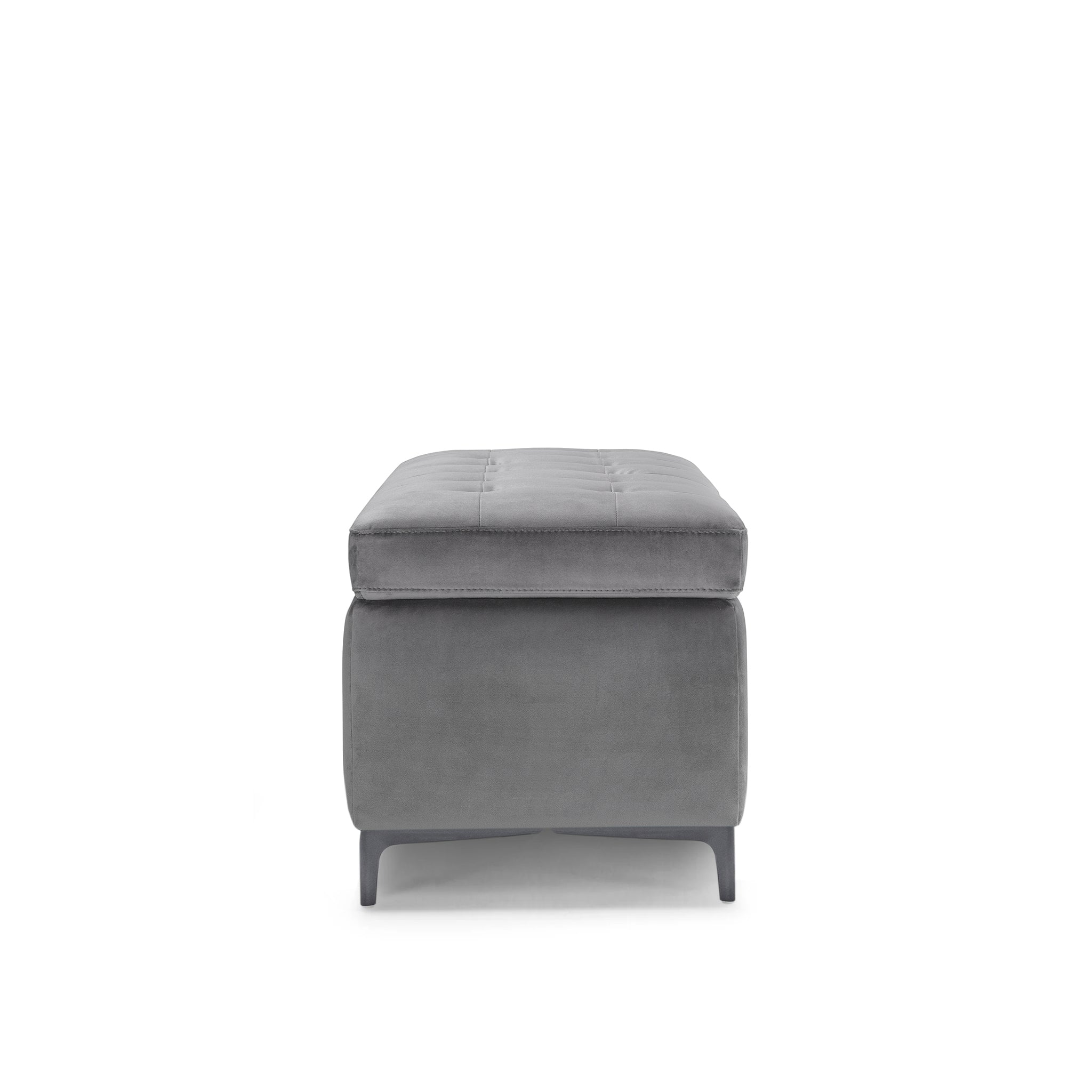 Banc CORBARA 110x50 cm rangement Made in Italy matelassé en velours gris