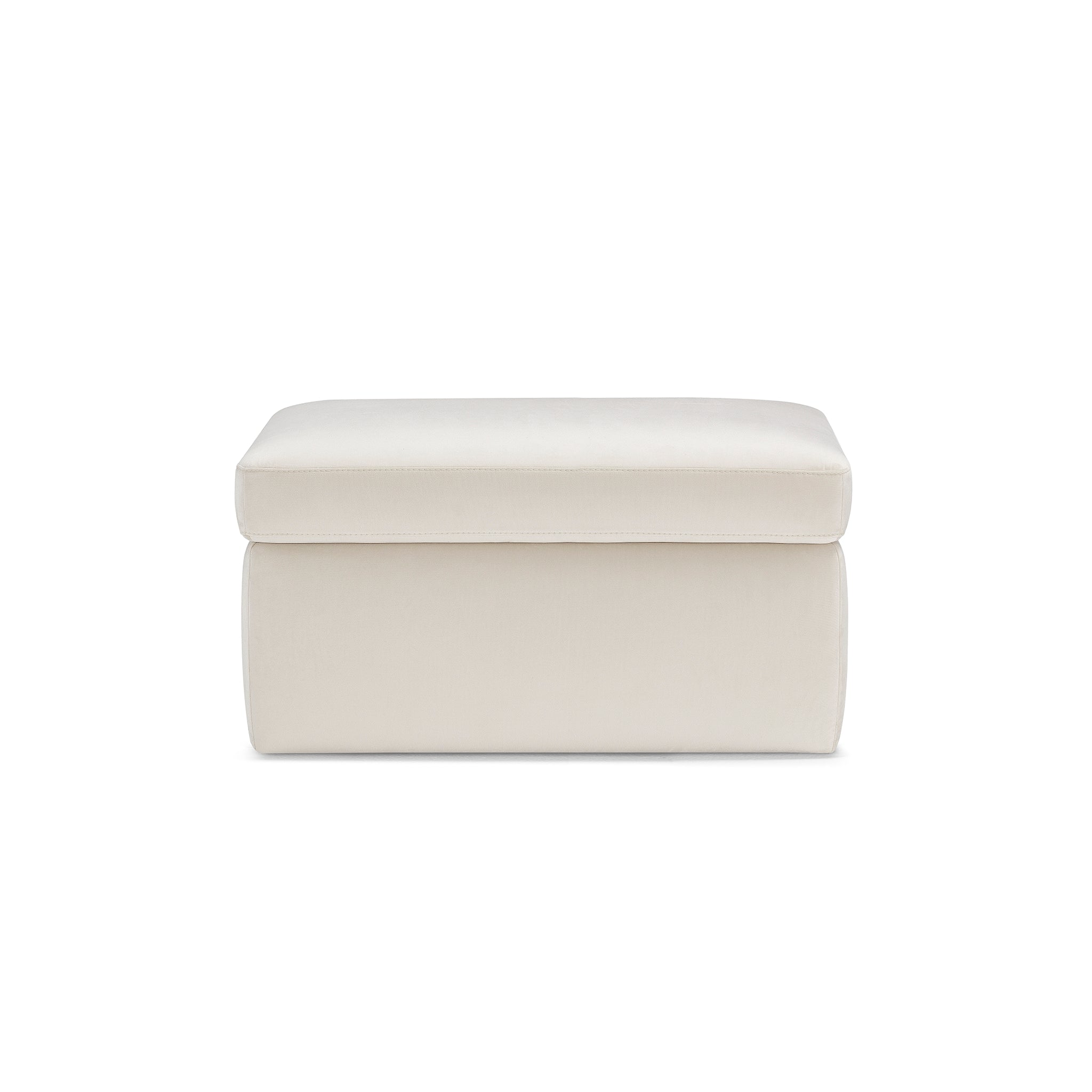 Pouf rangement Made in Italy en velours beige - VULGANO