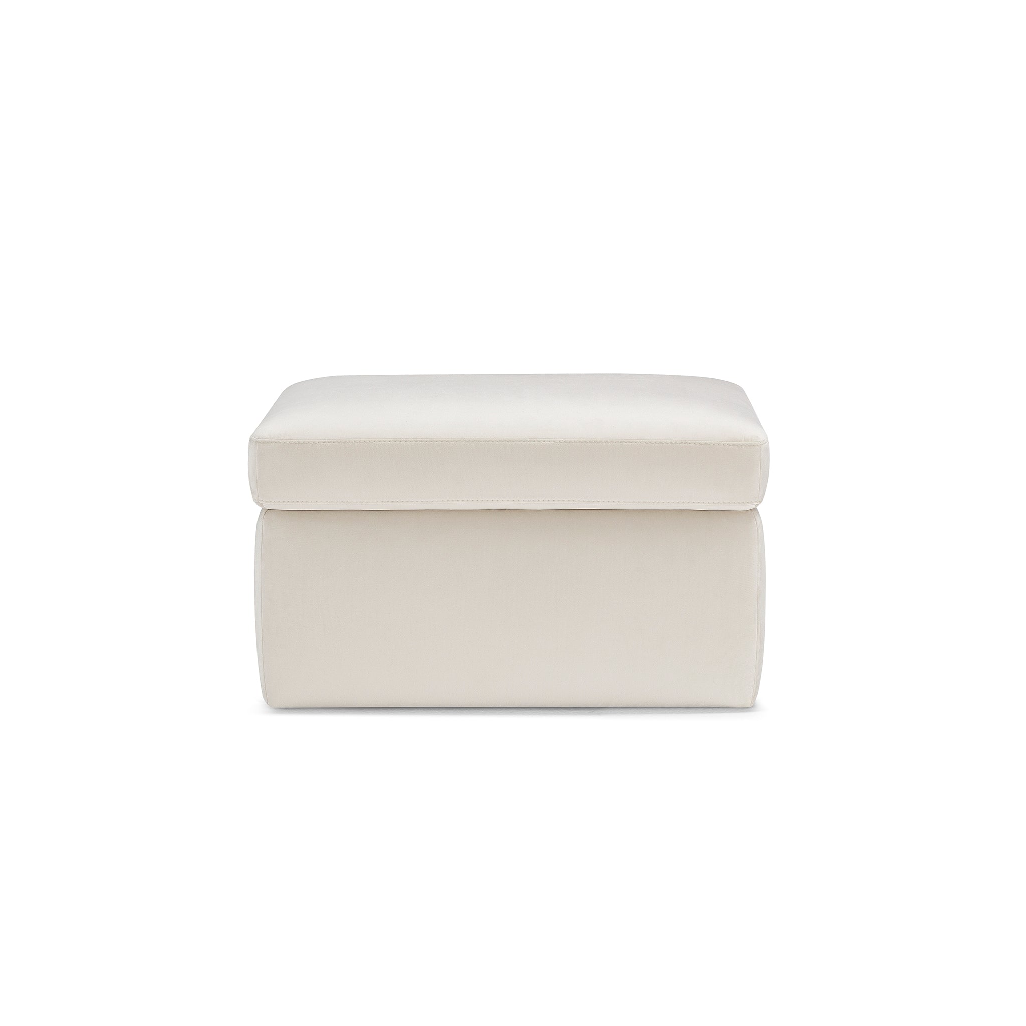 Pouf rangement Made in Italy en velours beige - VULGANO