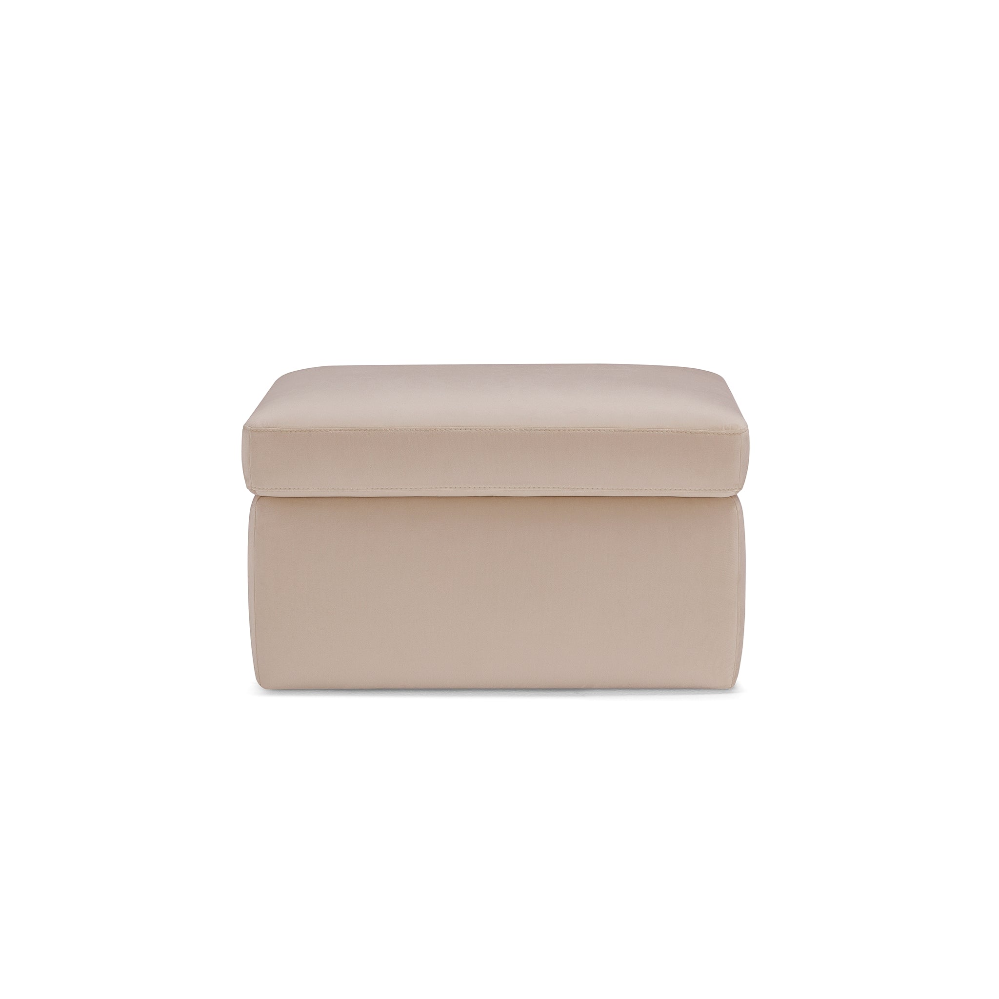 Pouf rangement Made in Italy en velours camel - VULGANO