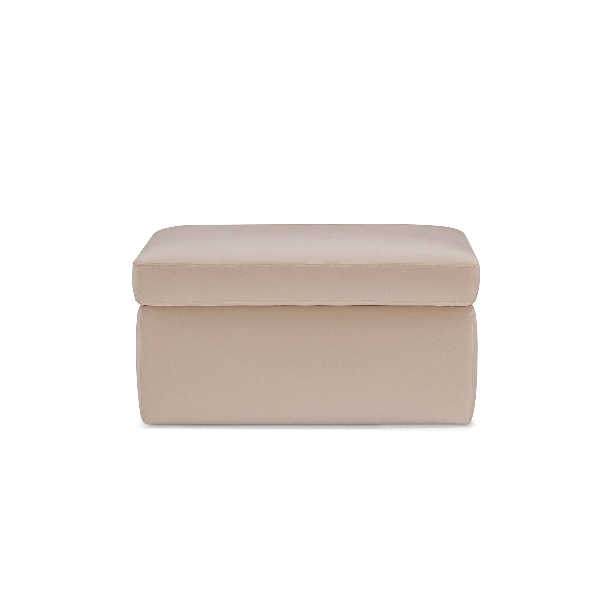Pouf rangement Made in Italy en velours camel - VULGANO