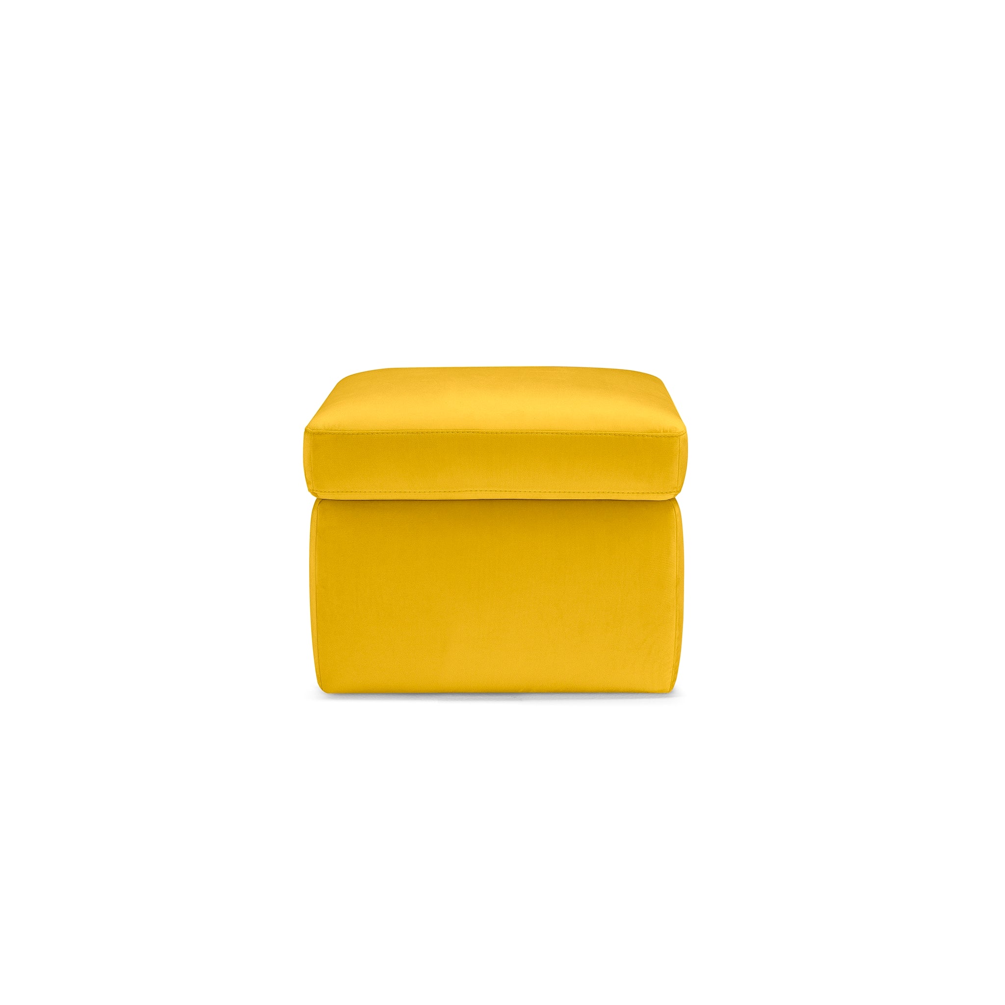 Pouf rangement Made in Italy en velours jaune - VULGANO