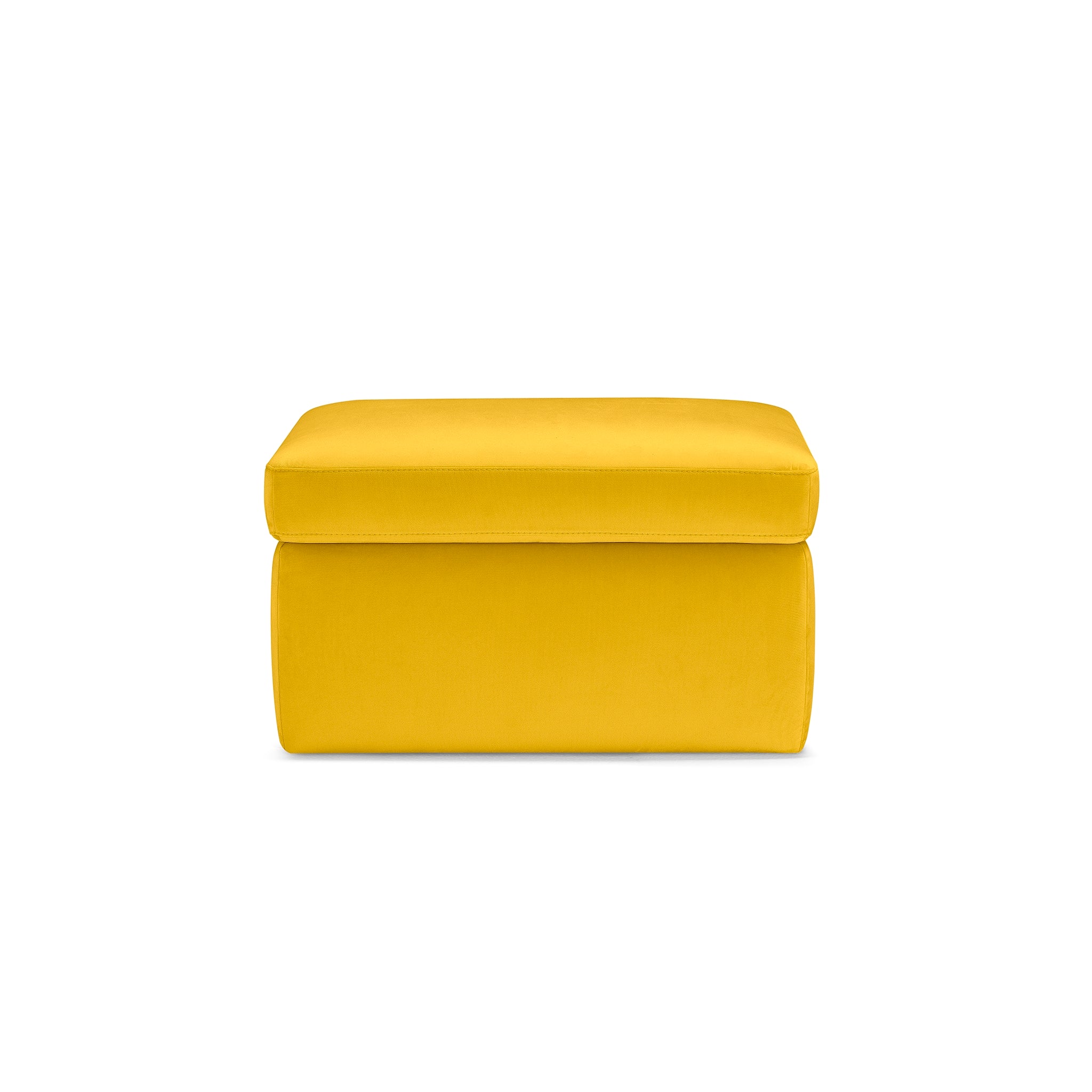Pouf rangement Made in Italy en velours jaune - VULGANO