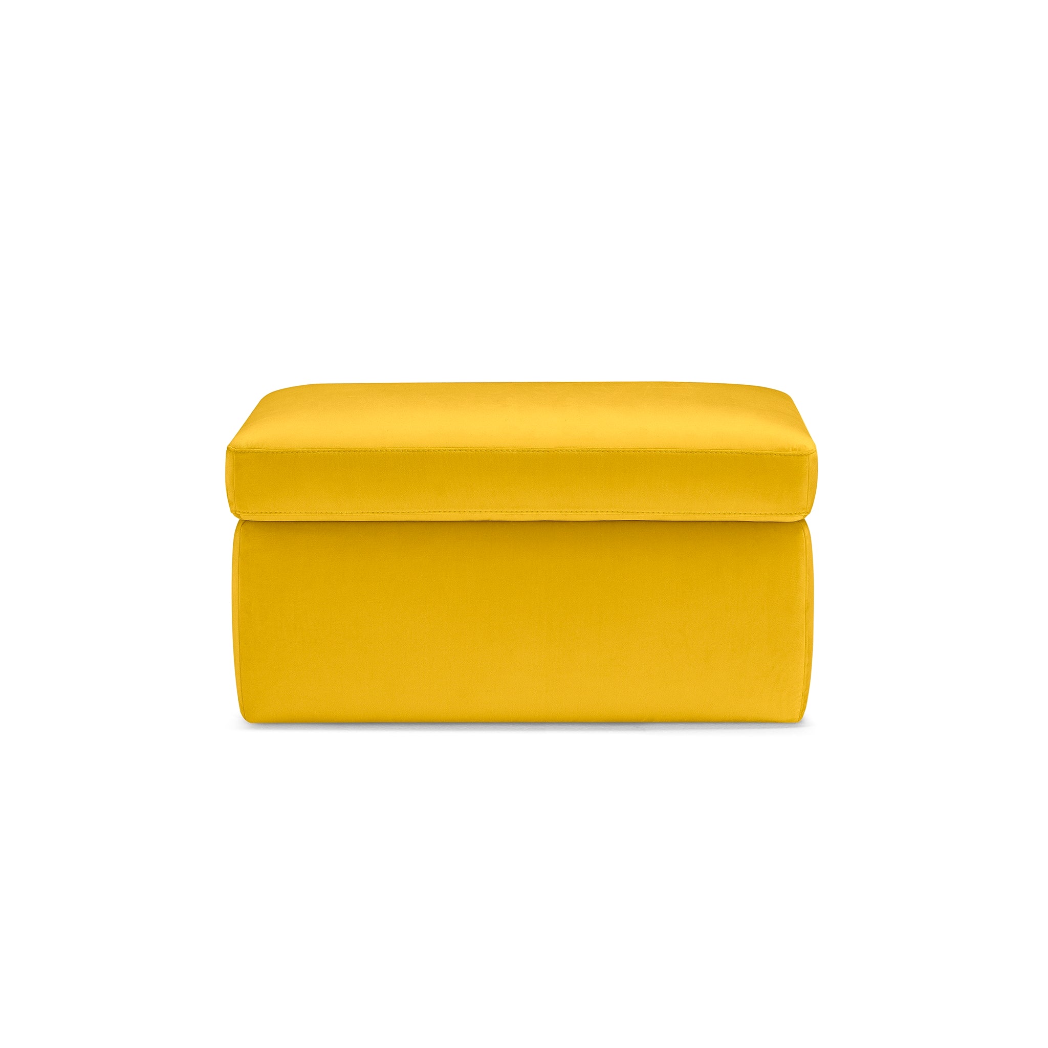 Pouf rangement Made in Italy en velours jaune - VULGANO