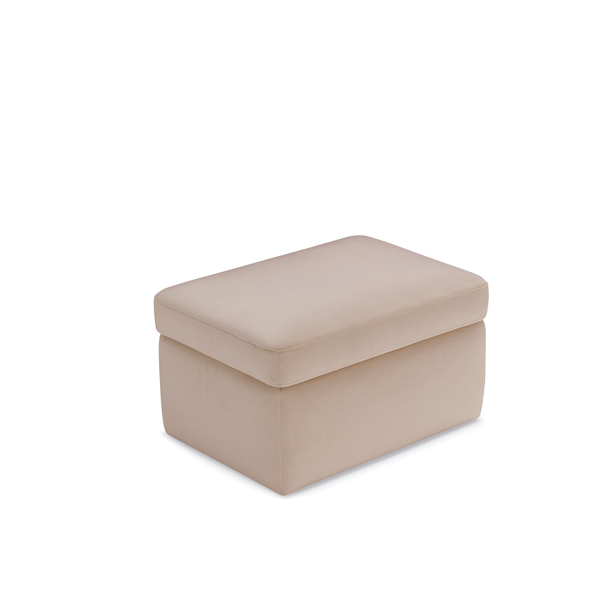 Pouf rangement Made in Italy en velours camel - VULGANO