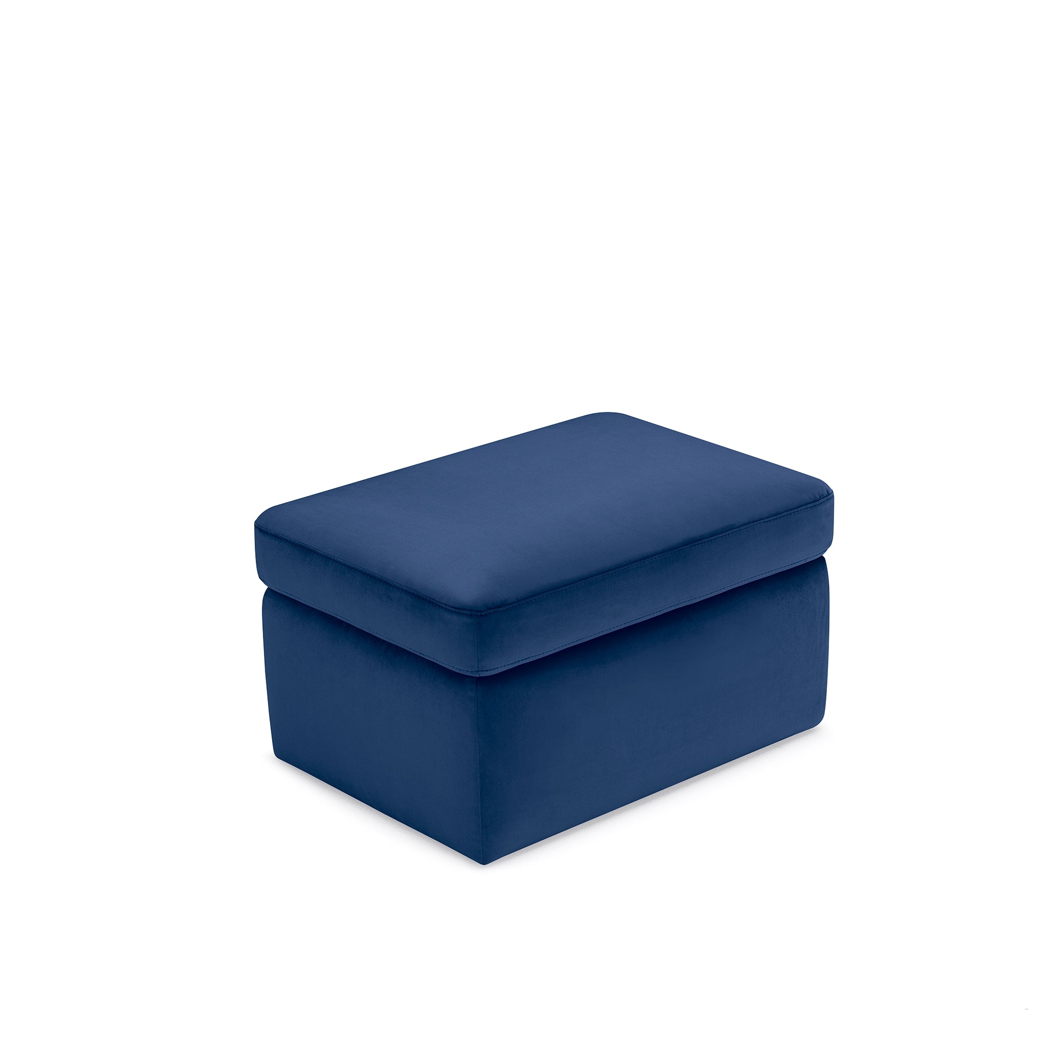 Pouf rangement Made in Italy en velours bleu - VULGANO