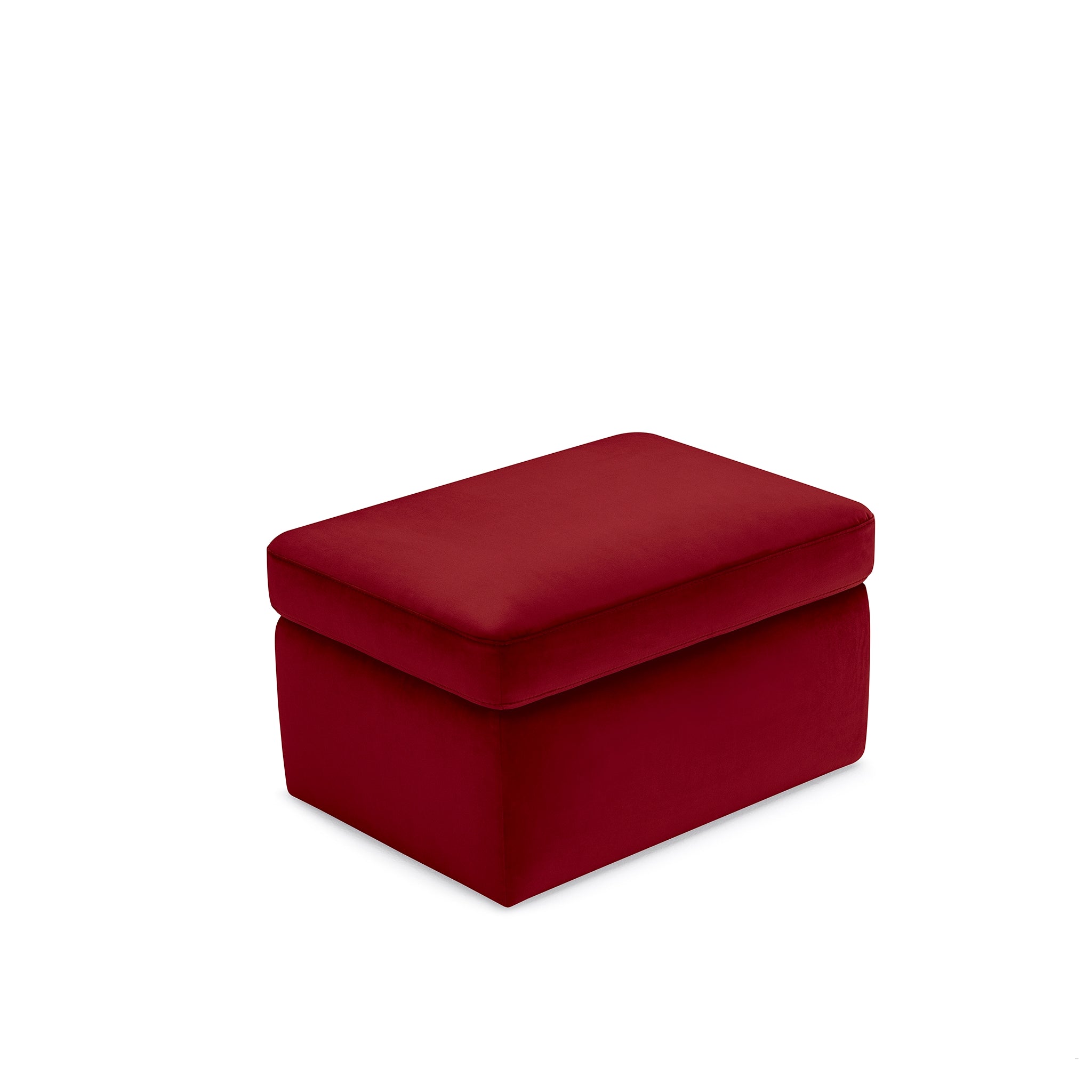 Pouf rangement Made in Italy en velours bordeaux - VULGANO