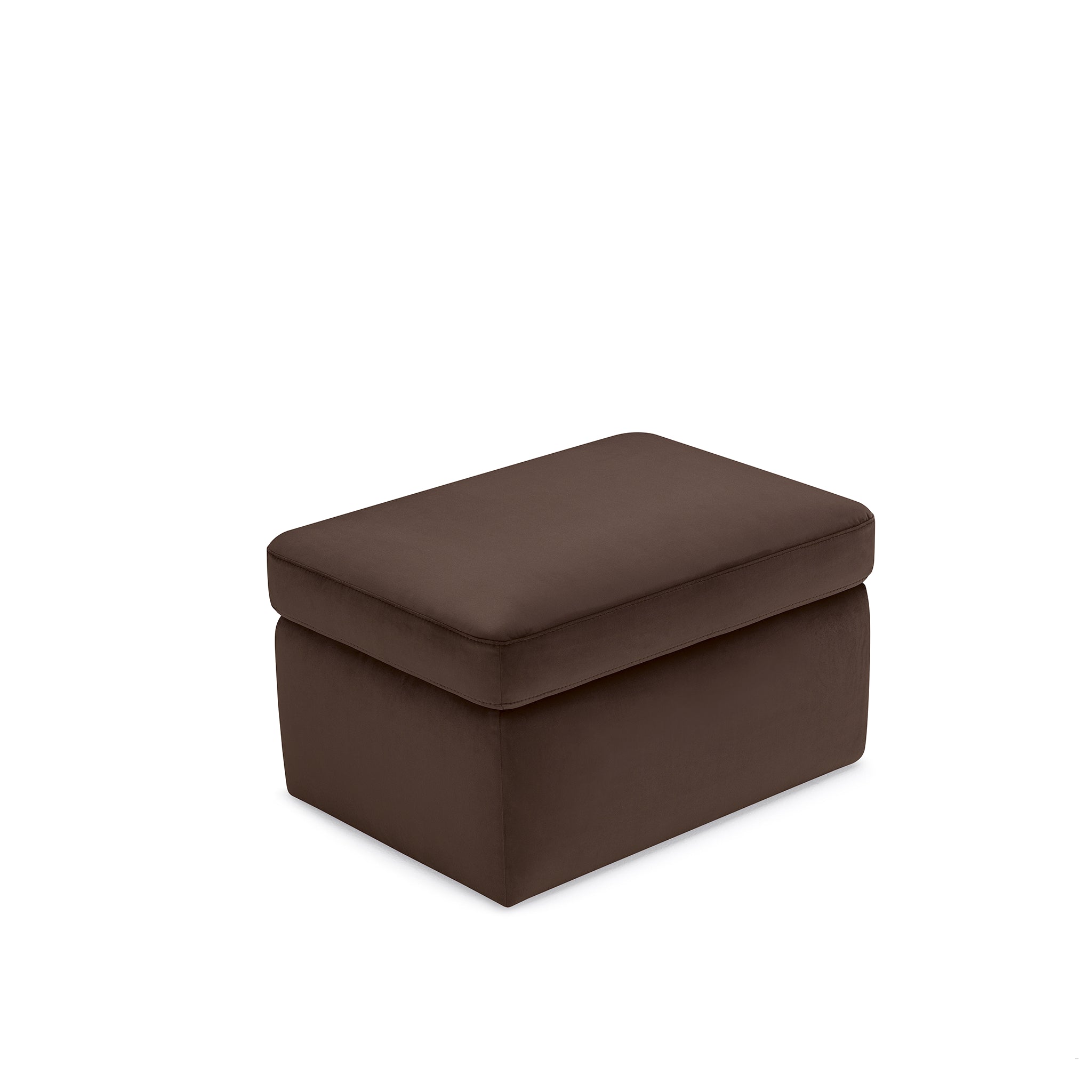 Pouf rangement Made in Italy en velours marron - VULGANO