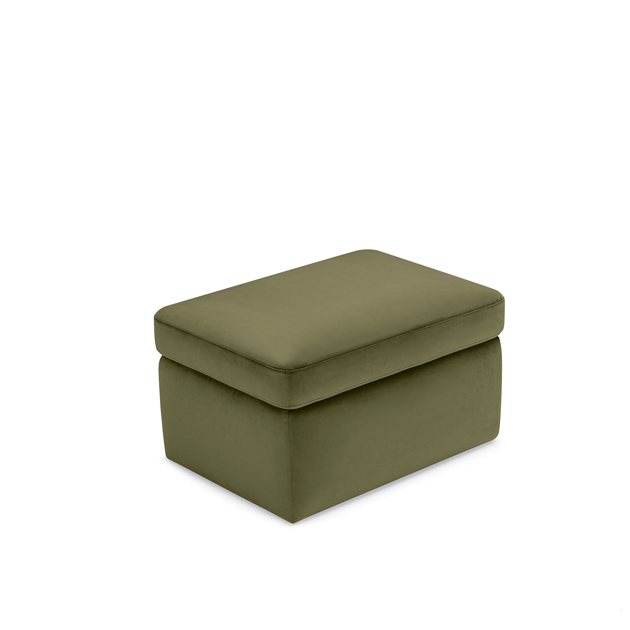 Pouf rangement Made in Italy en velours vert VULGANO