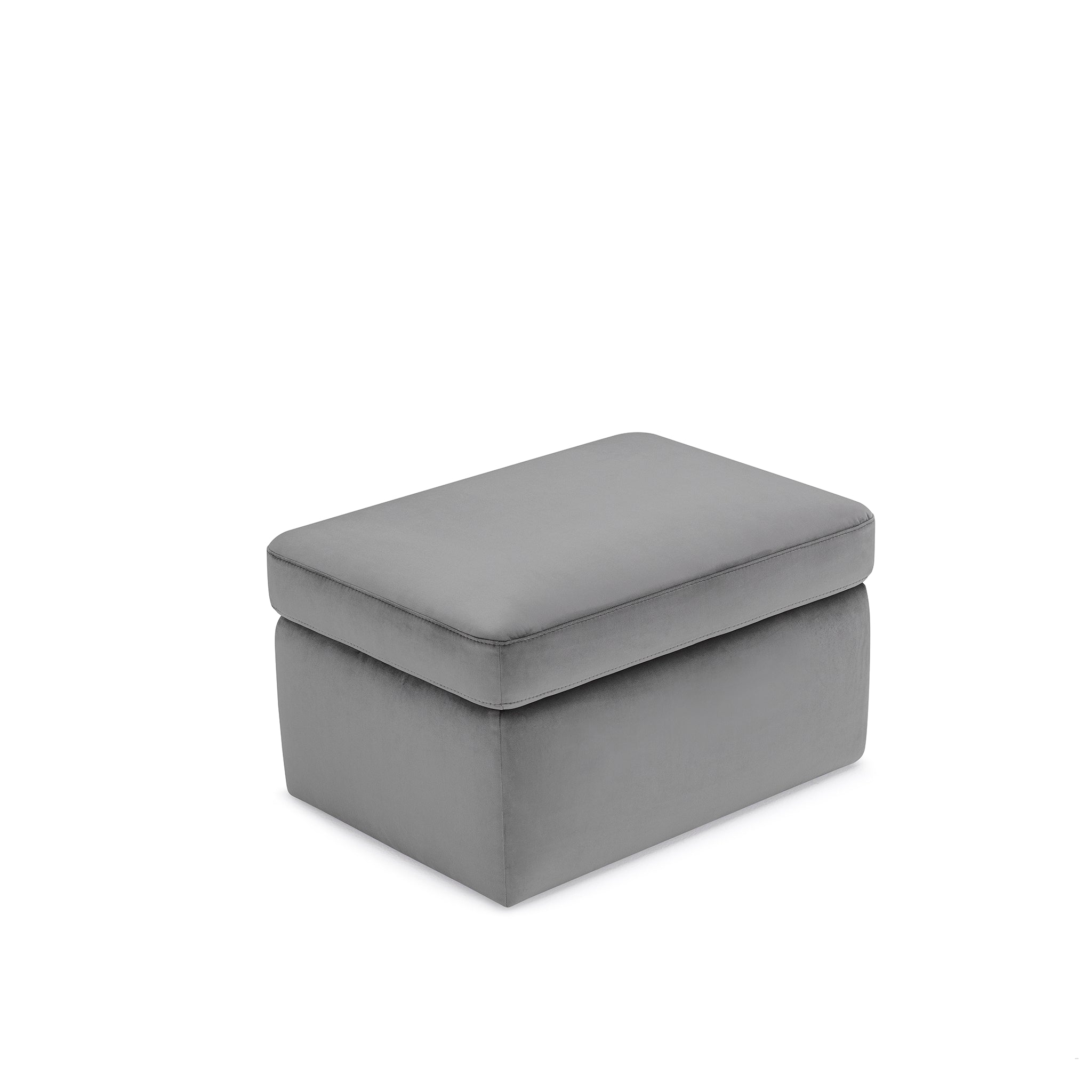 Pouf rangement Made in Italy en velours gris - VULGANO