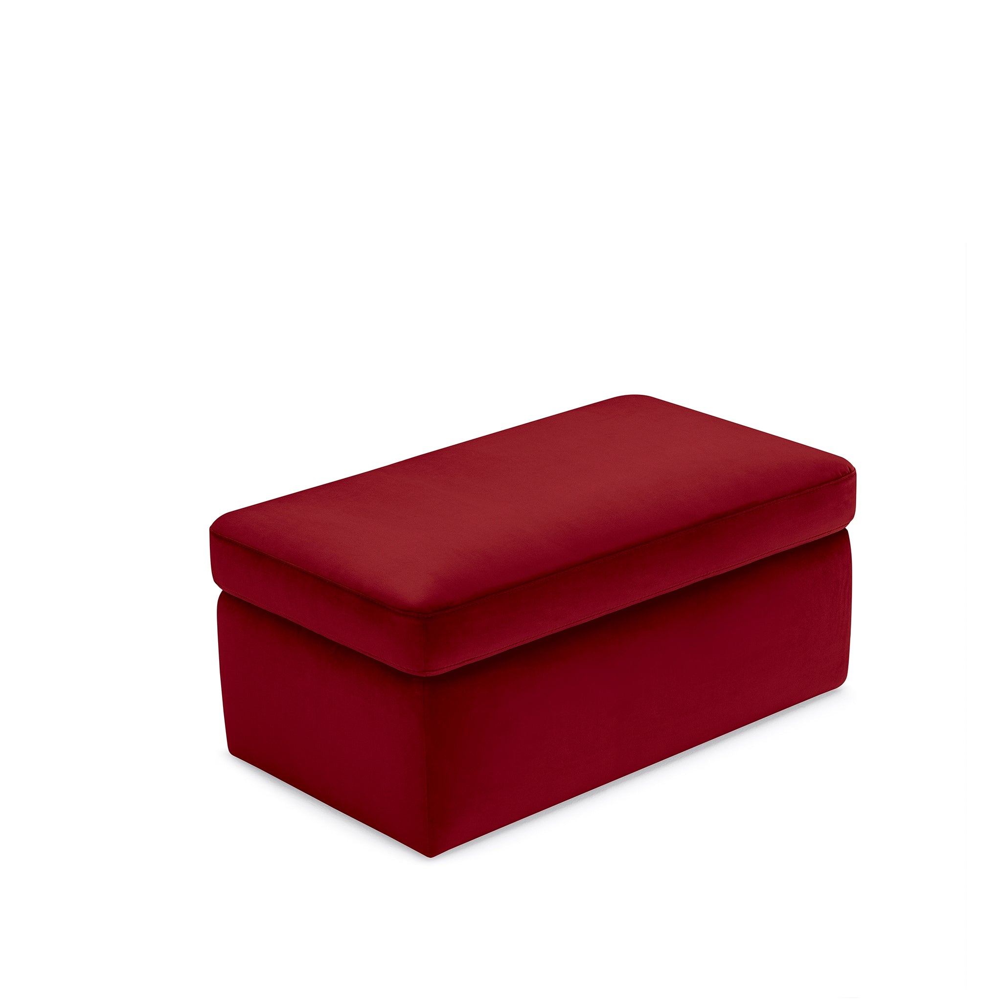 Pouf rangement Made in Italy en velours bordeaux - VULGANO
