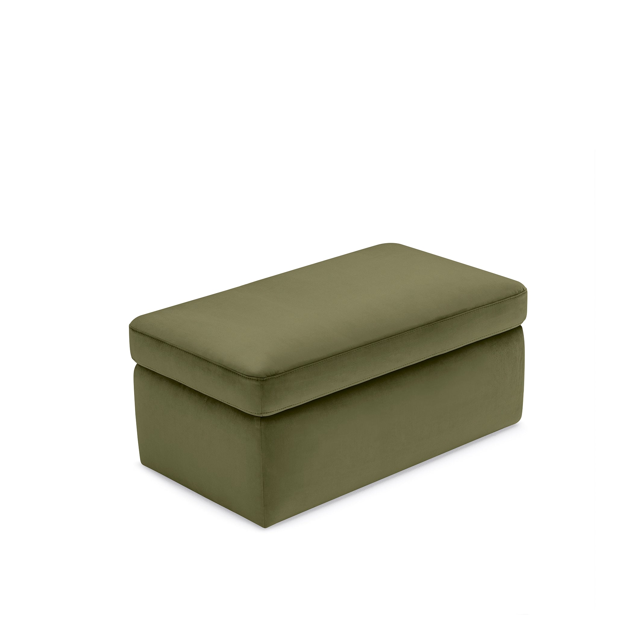 Pouf rangement Made in Italy en velours vert VULGANO