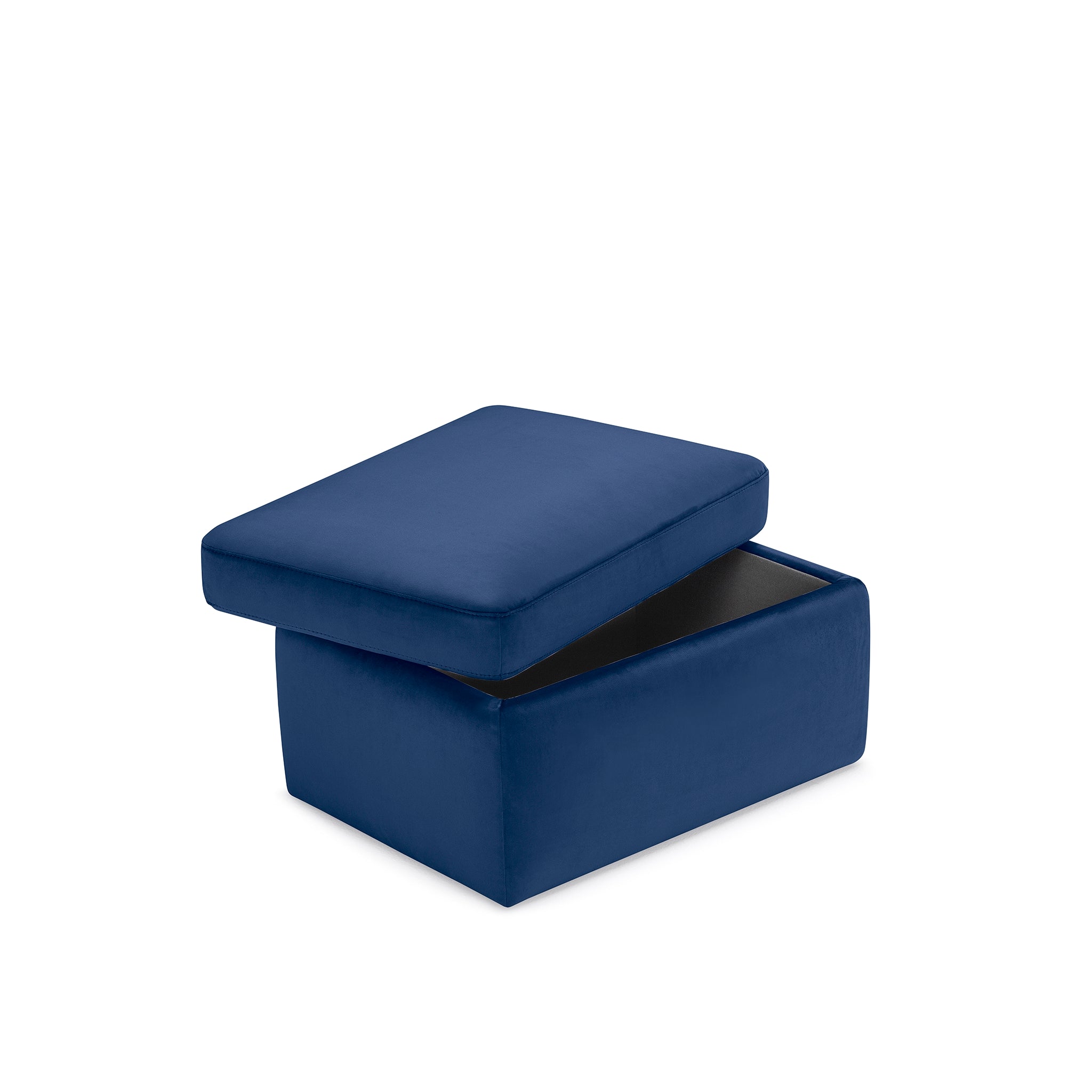 Pouf rangement Made in Italy en velours bleu - VULGANO