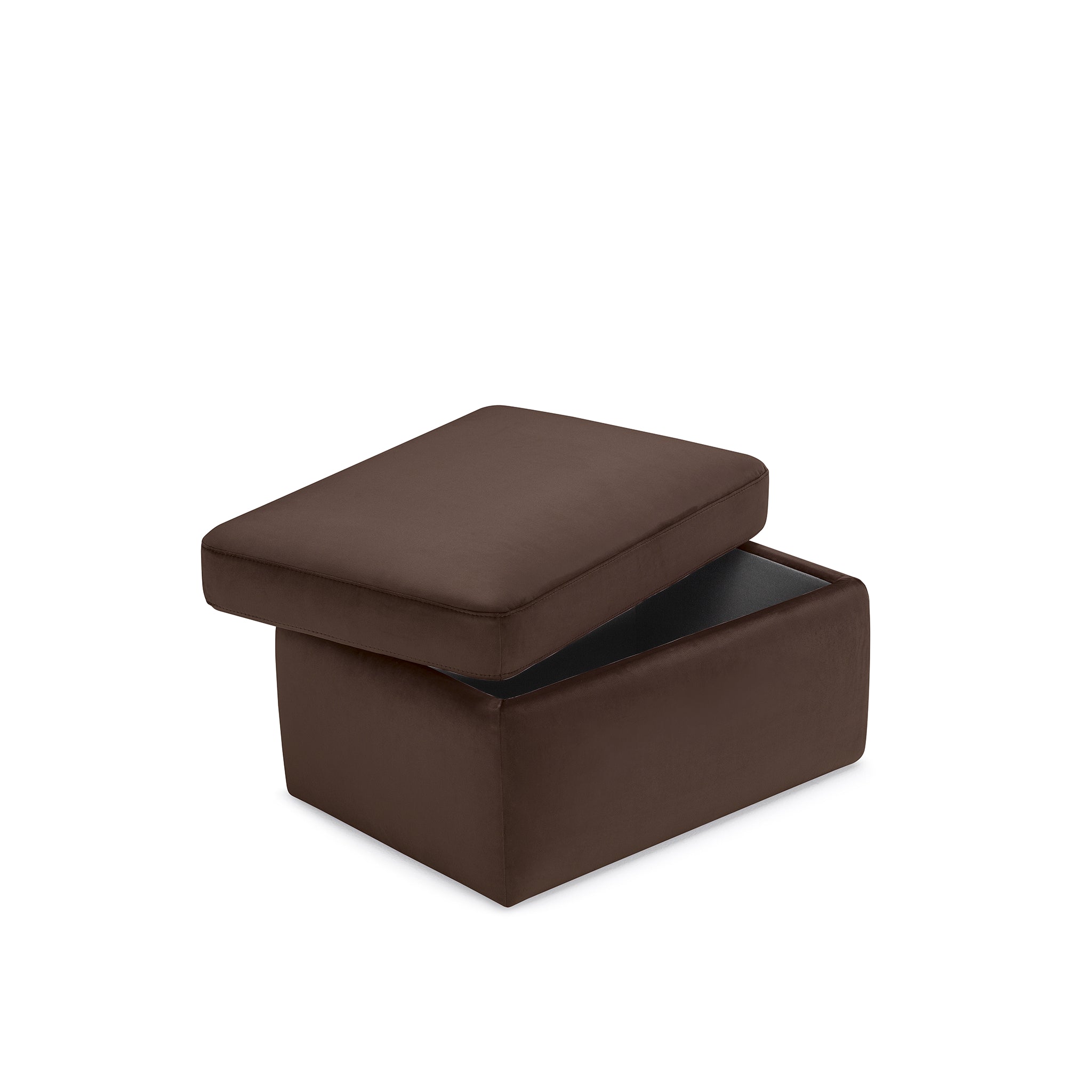 Pouf rangement Made in Italy en velours marron - VULGANO