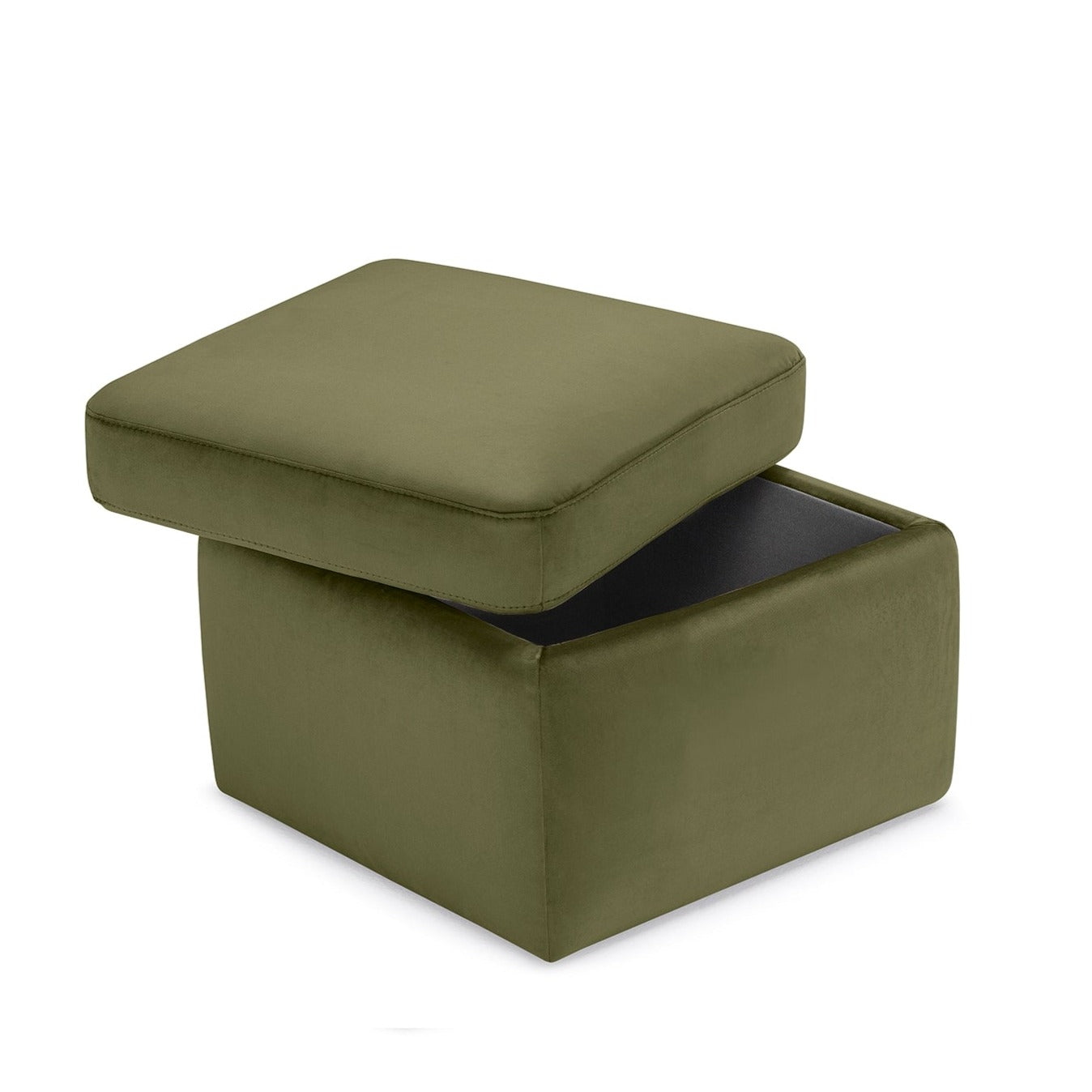 Pouf rangement Made in Italy en velours vert VULGANO