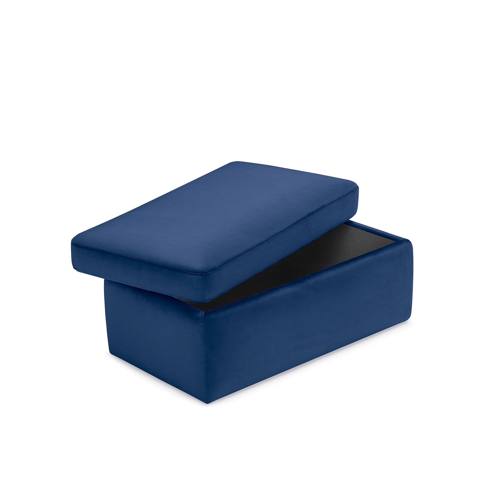 Pouf rangement Made in Italy en velours bleu - VULGANO