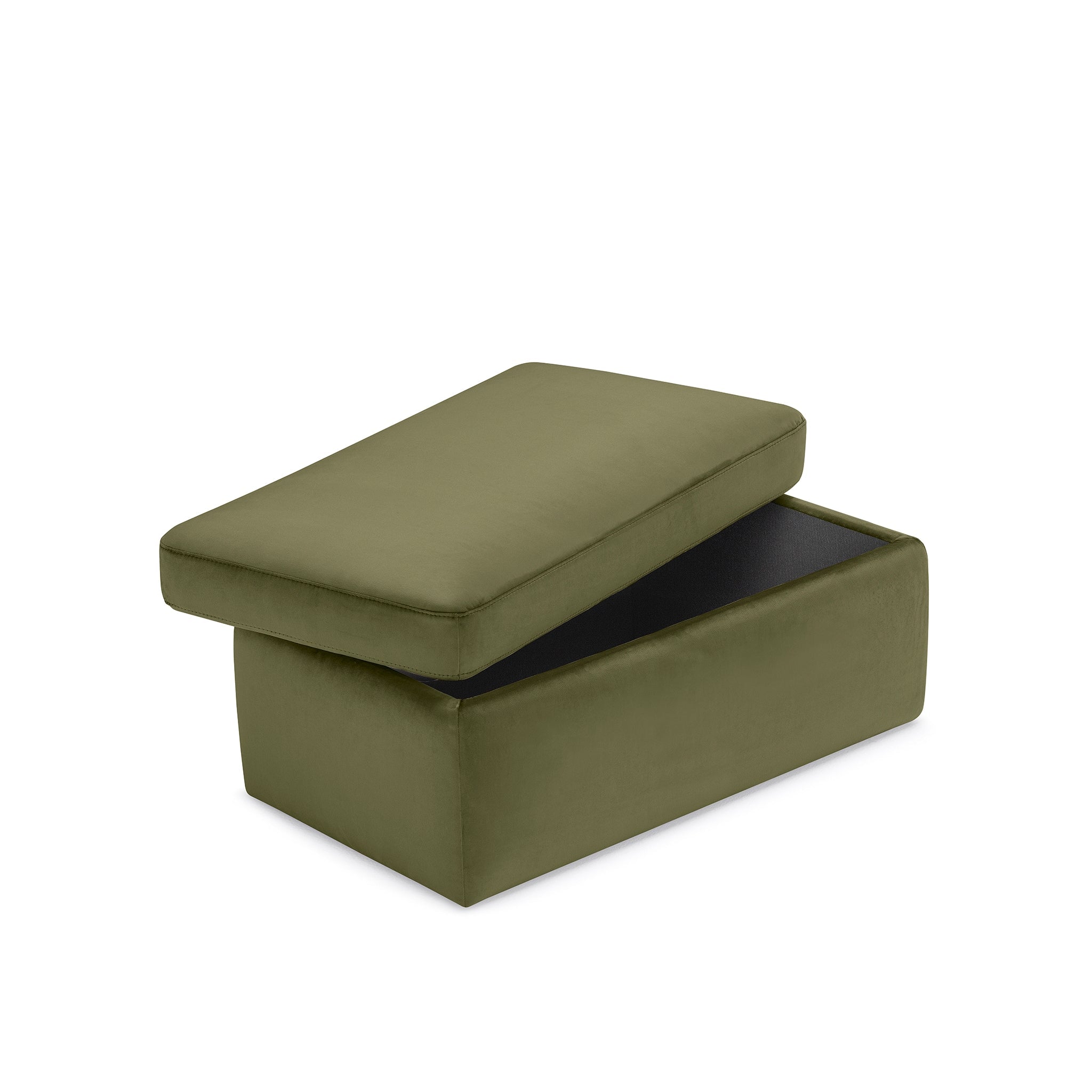Pouf rangement Made in Italy en velours vert VULGANO