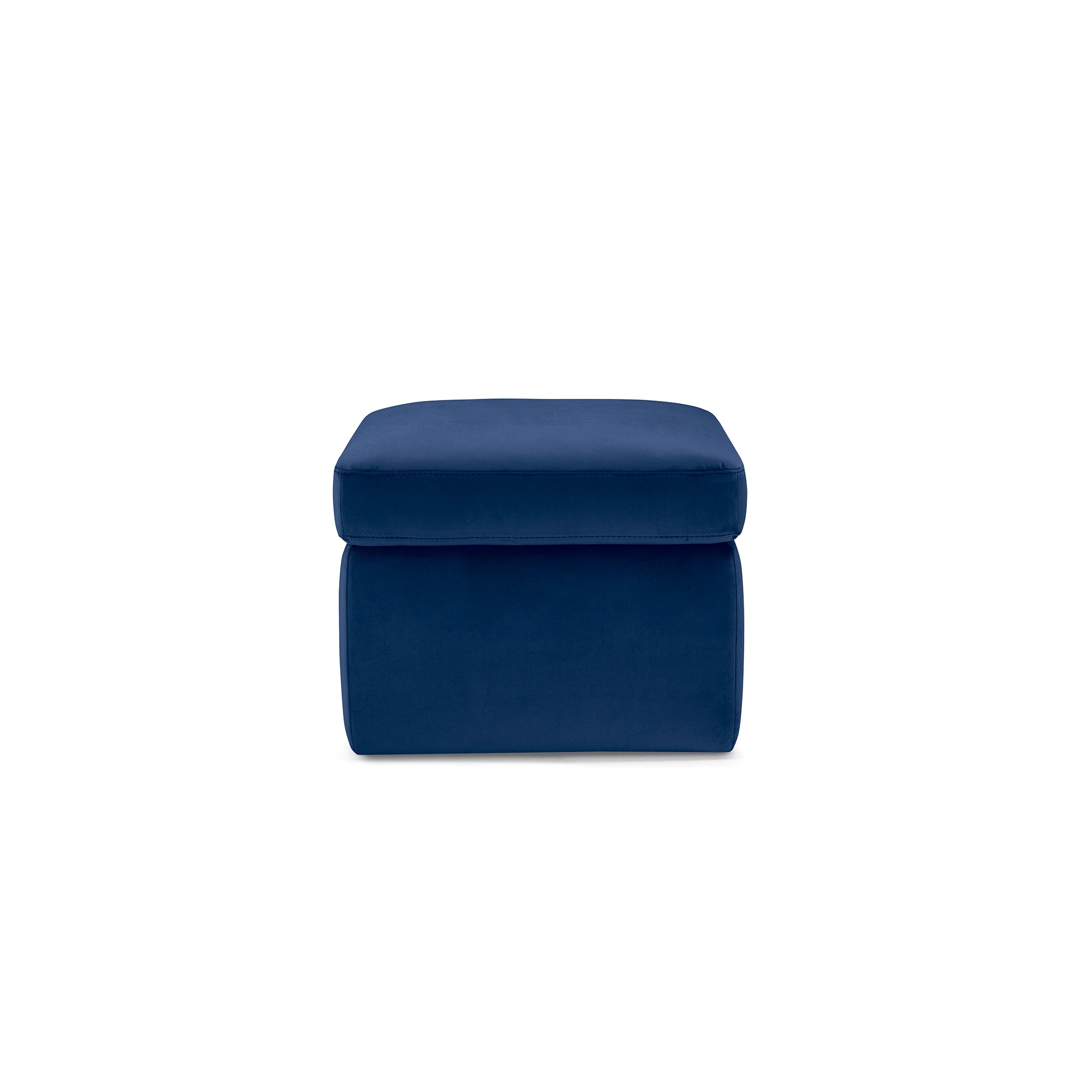 Pouf rangement Made in Italy en velours bleu - VULGANO
